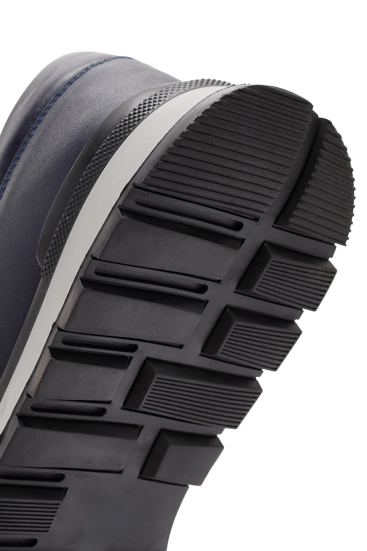 Erkek Lacivert Bağcıklı Deri Casual Sneaker - Image 8
