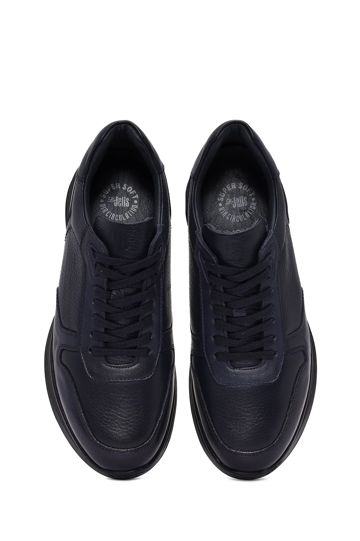 Erkek Lacivert Bağcıklı Deri Casual Sneaker - Image 7
