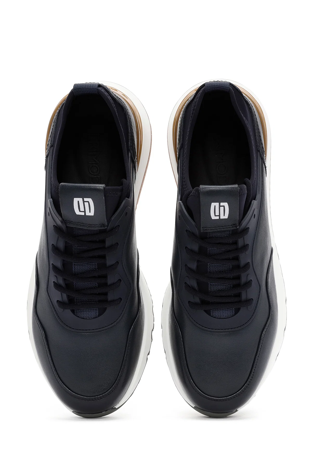 Erkek Lacivert Bağcıklı Deri Casual Sneaker - Image 7