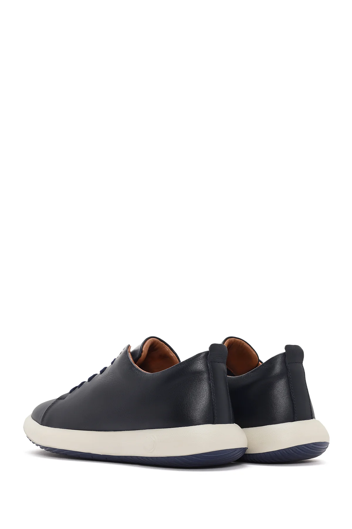Erkek Lacivert Bağcıklı Deri Sneaker - Image 5