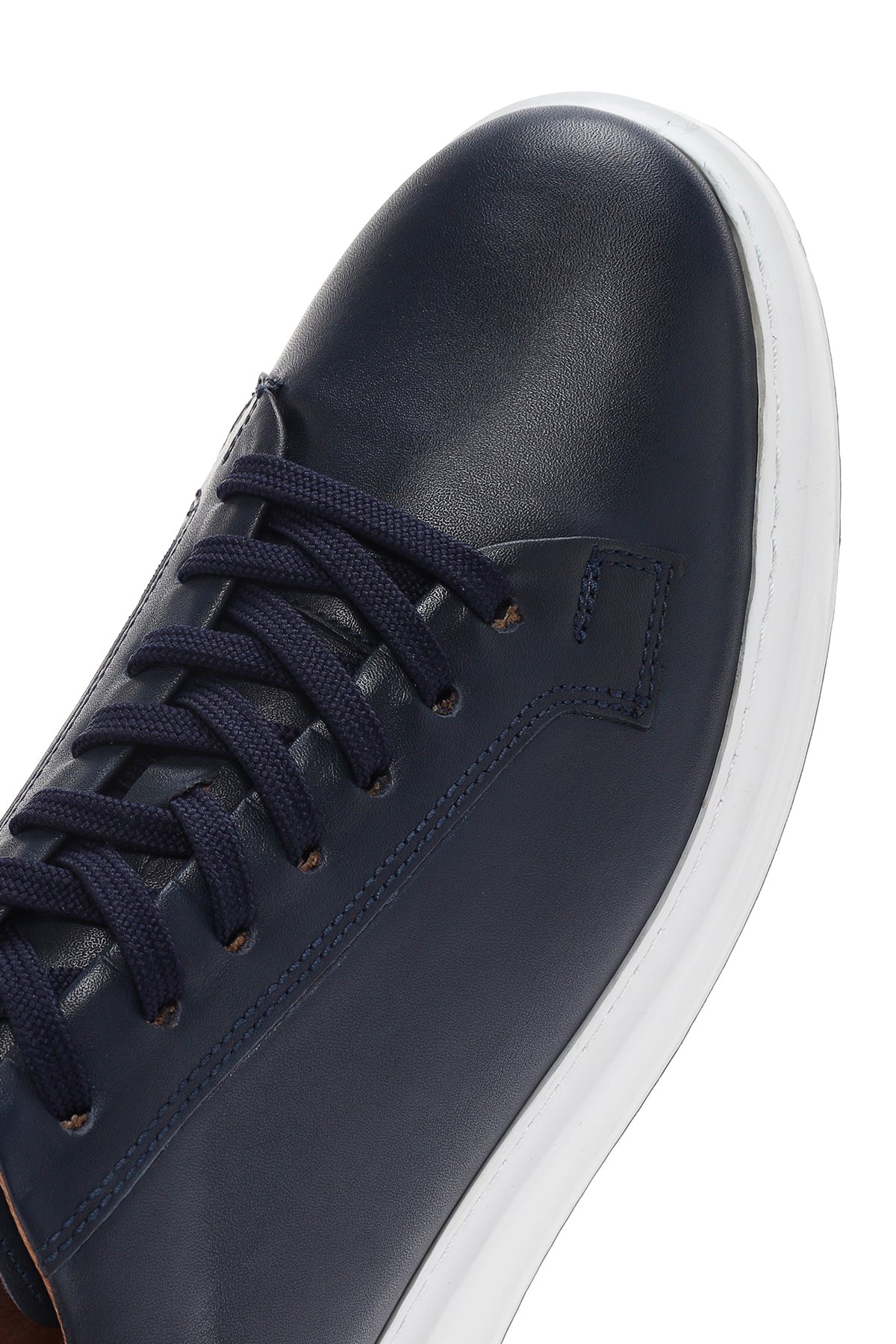 Erkek Lacivert Bağcıklı Deri Sneaker - Image 10