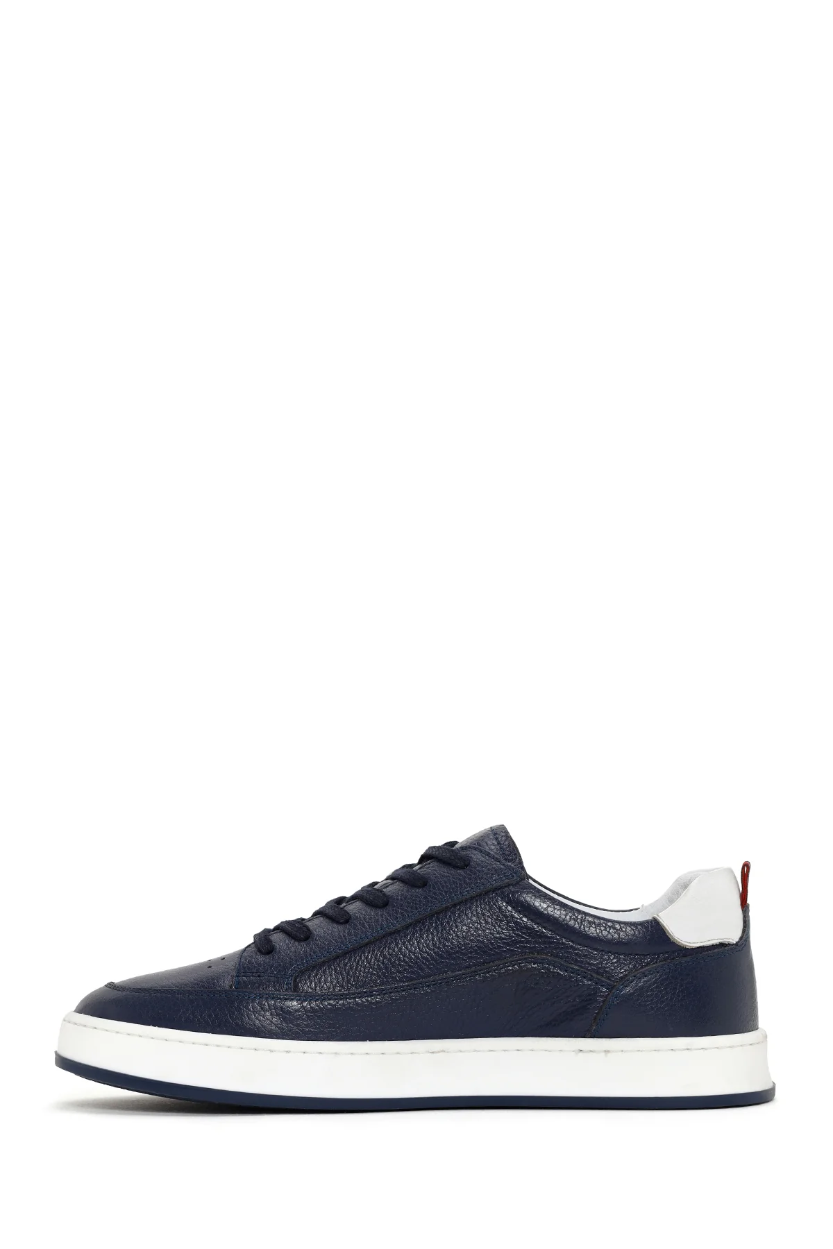 Erkek Lacivert Bağcıklı Deri Sneaker - Image 2