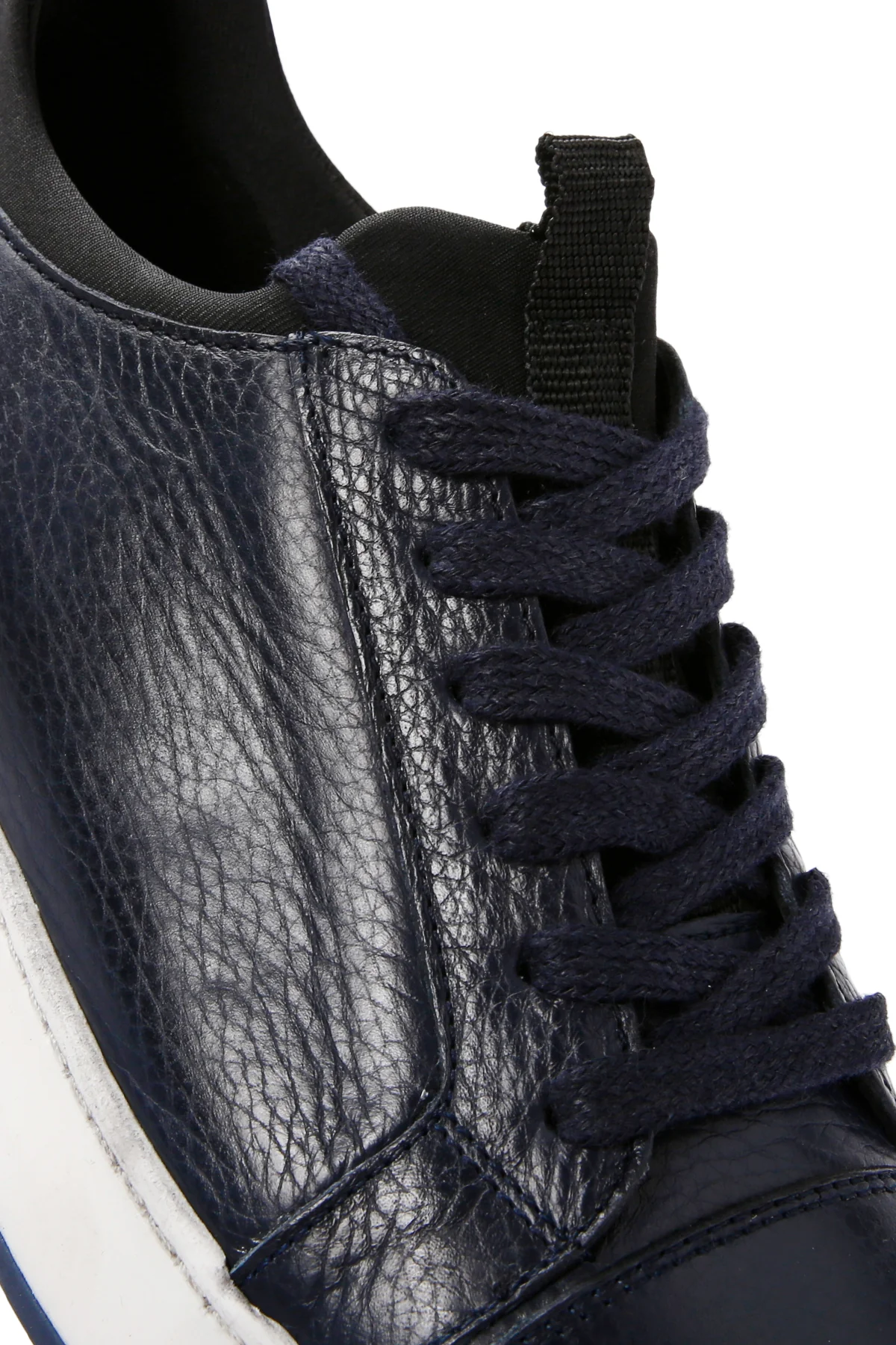Erkek Lacivert Bağcıklı Deri Sneaker - Image 11