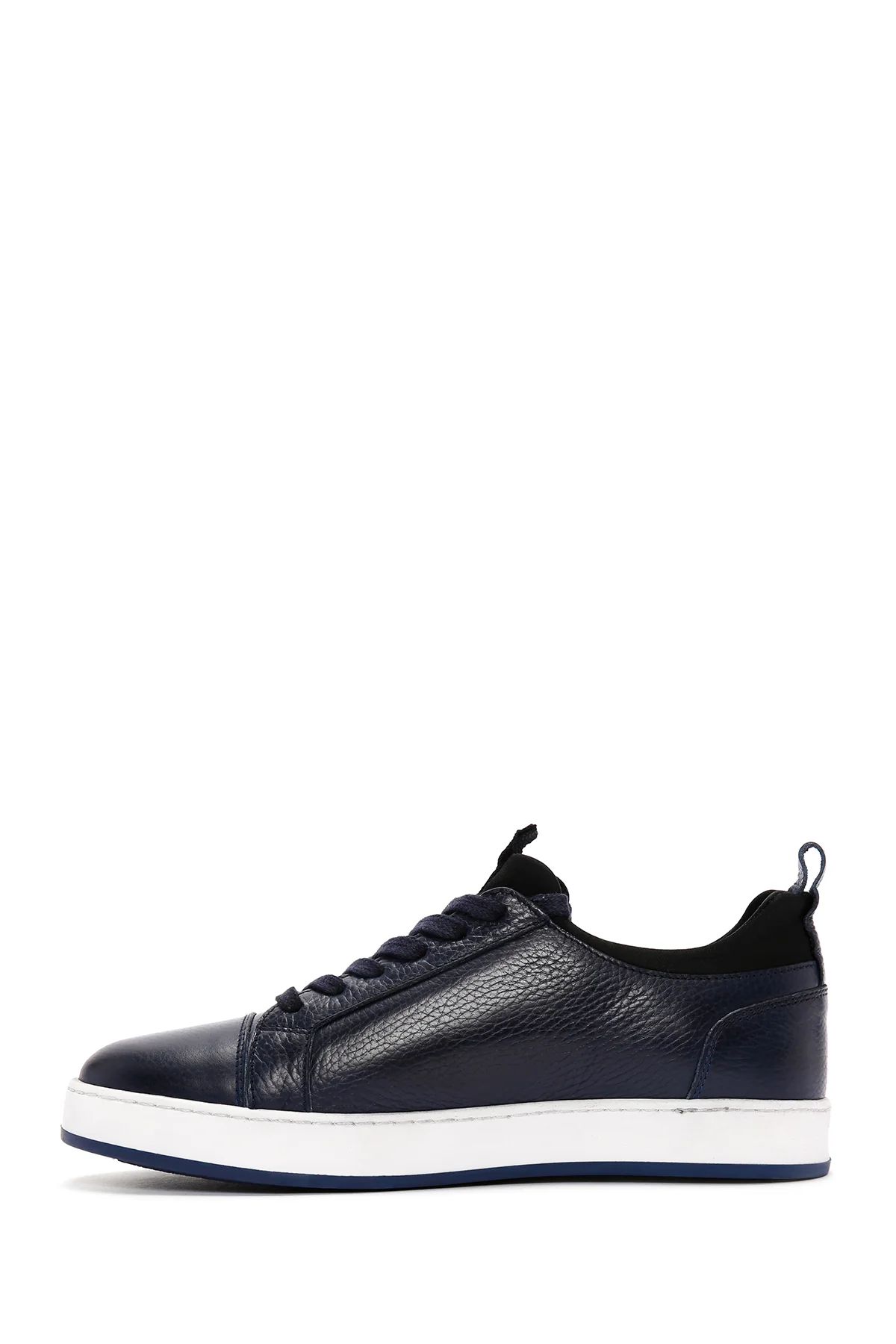 Erkek Lacivert Bağcıklı Deri Sneaker - Image 2