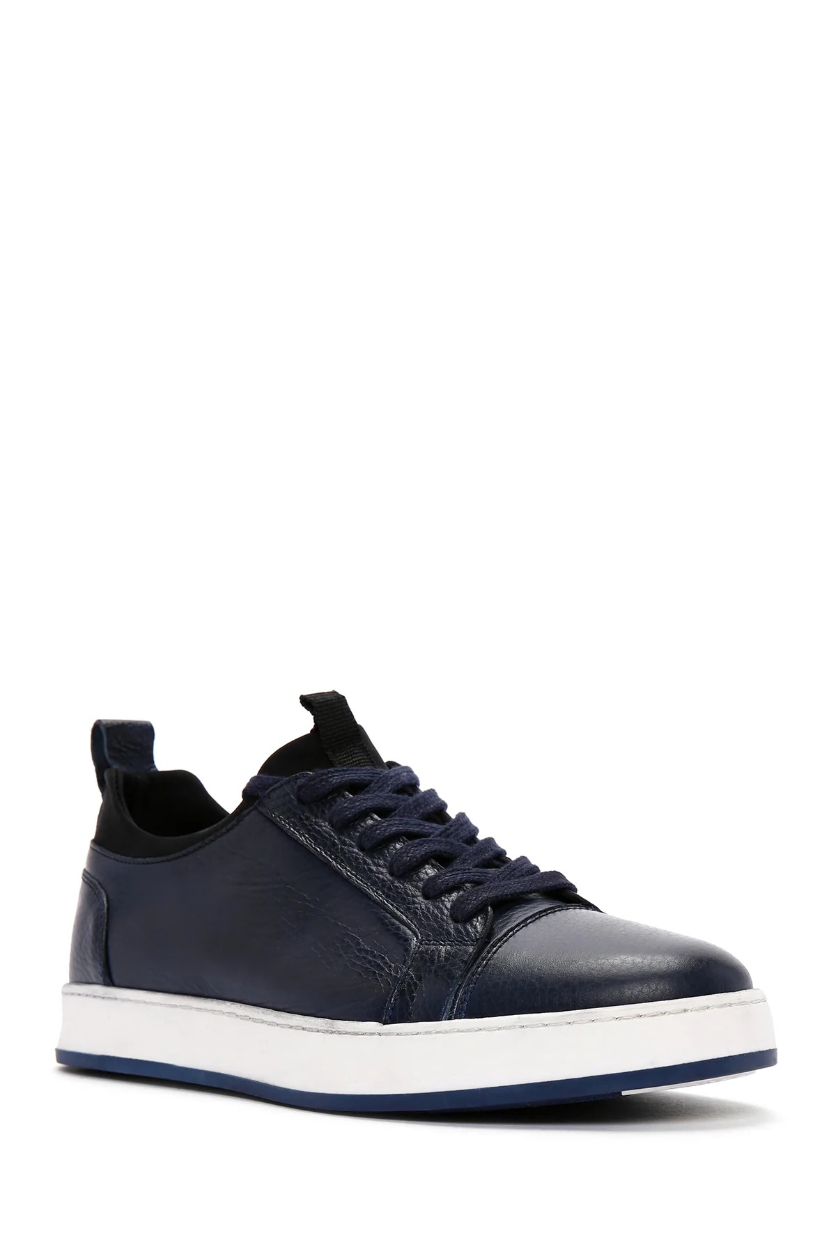 Erkek Lacivert Bağcıklı Deri Sneaker - Image 6