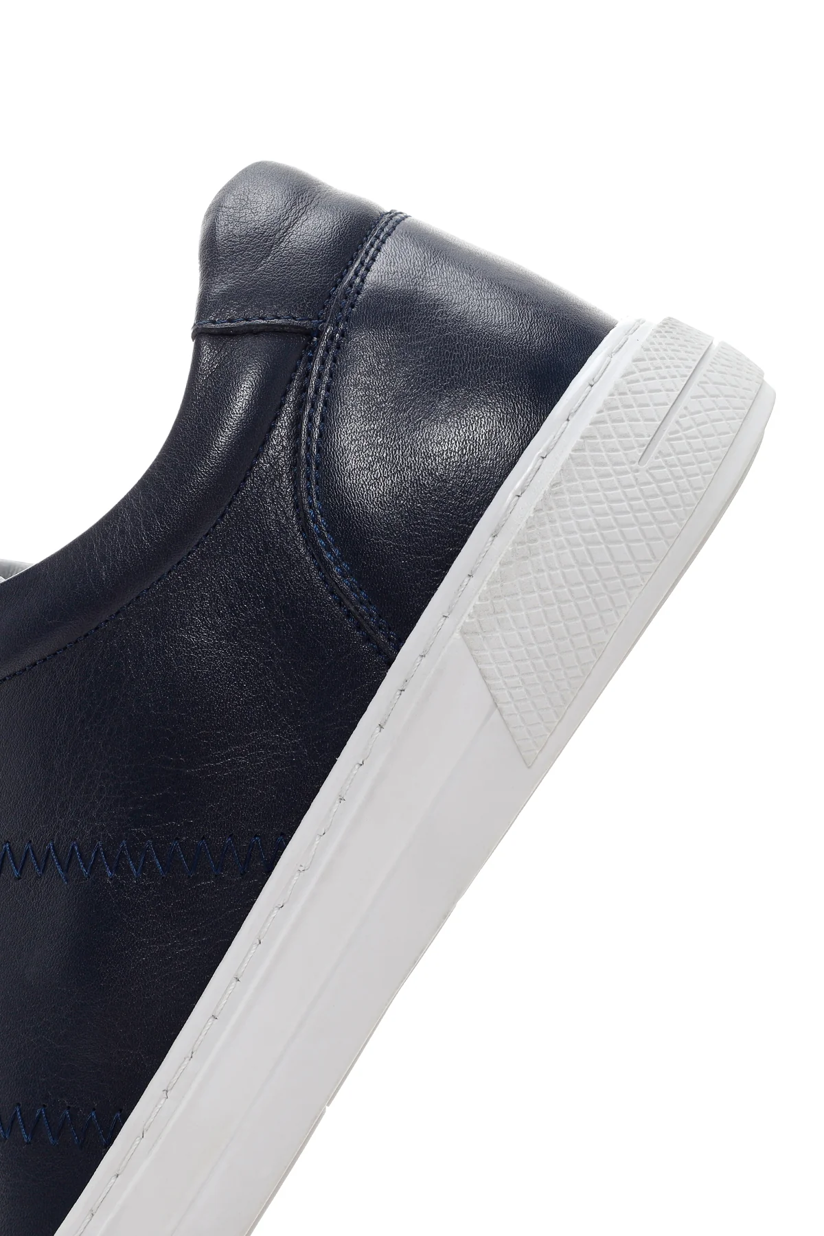 Erkek Lacivert Bağcıklı Deri Sneaker - Image 7
