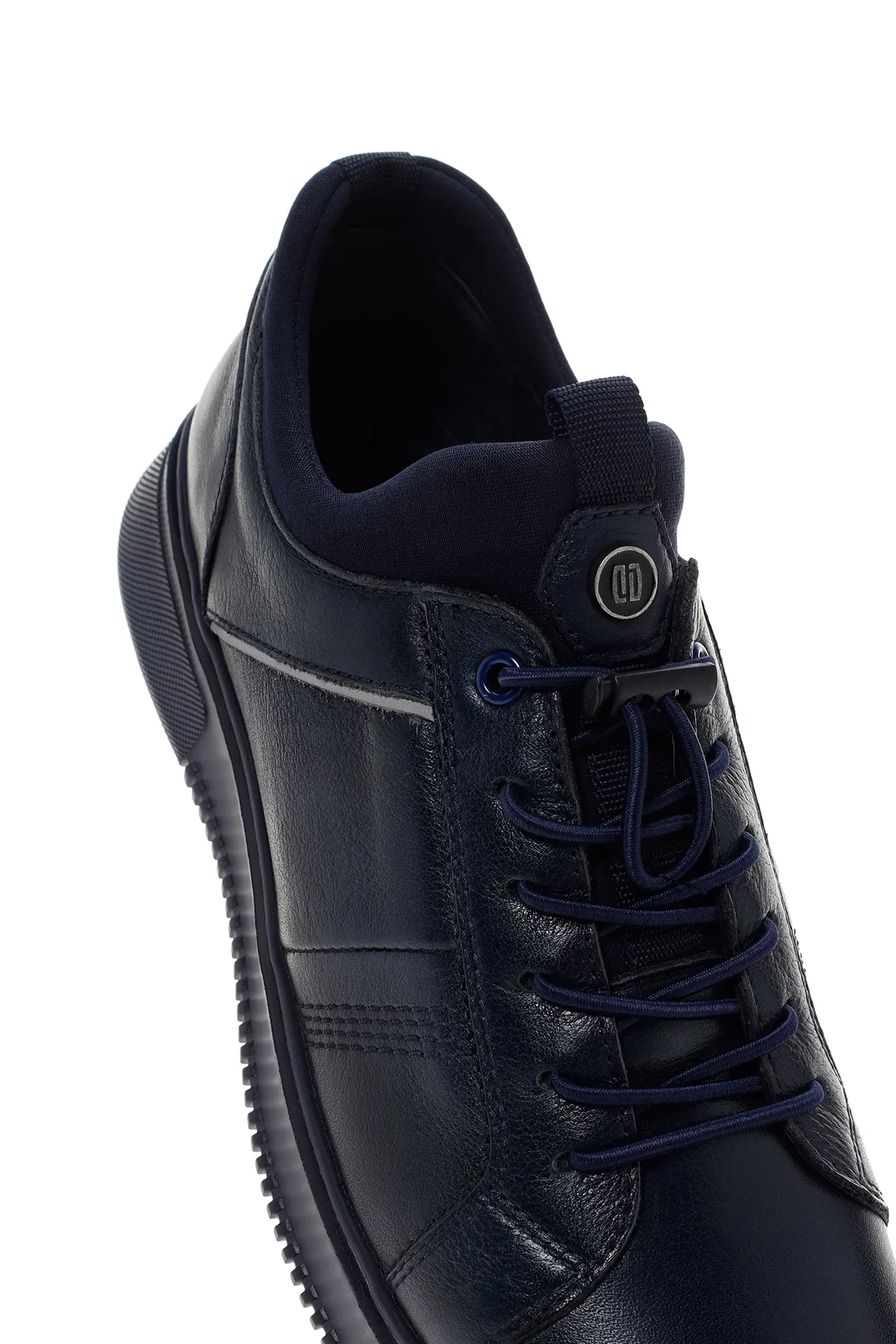 Erkek Lacivert Bağcıklı Deri Sneaker - Image 10
