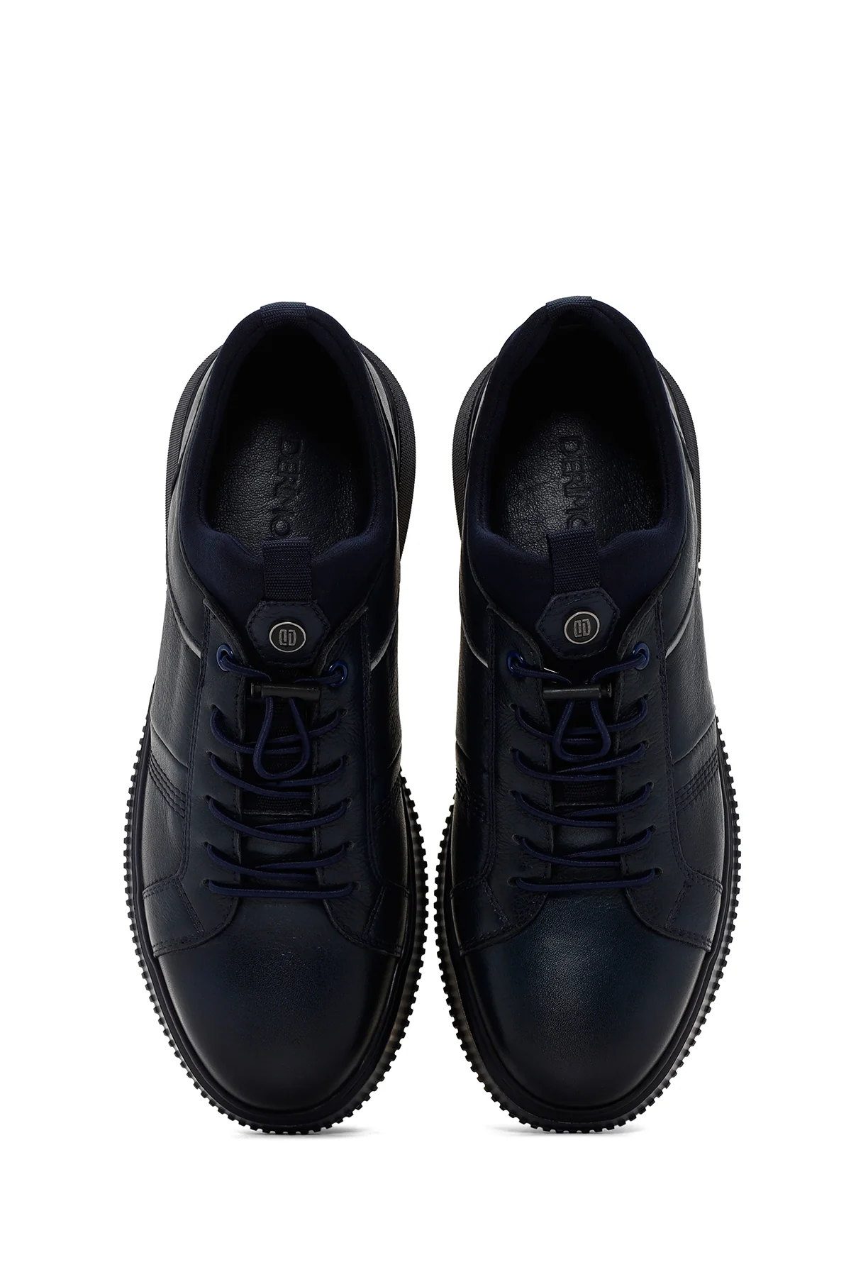 Erkek Lacivert Bağcıklı Deri Sneaker - Image 6