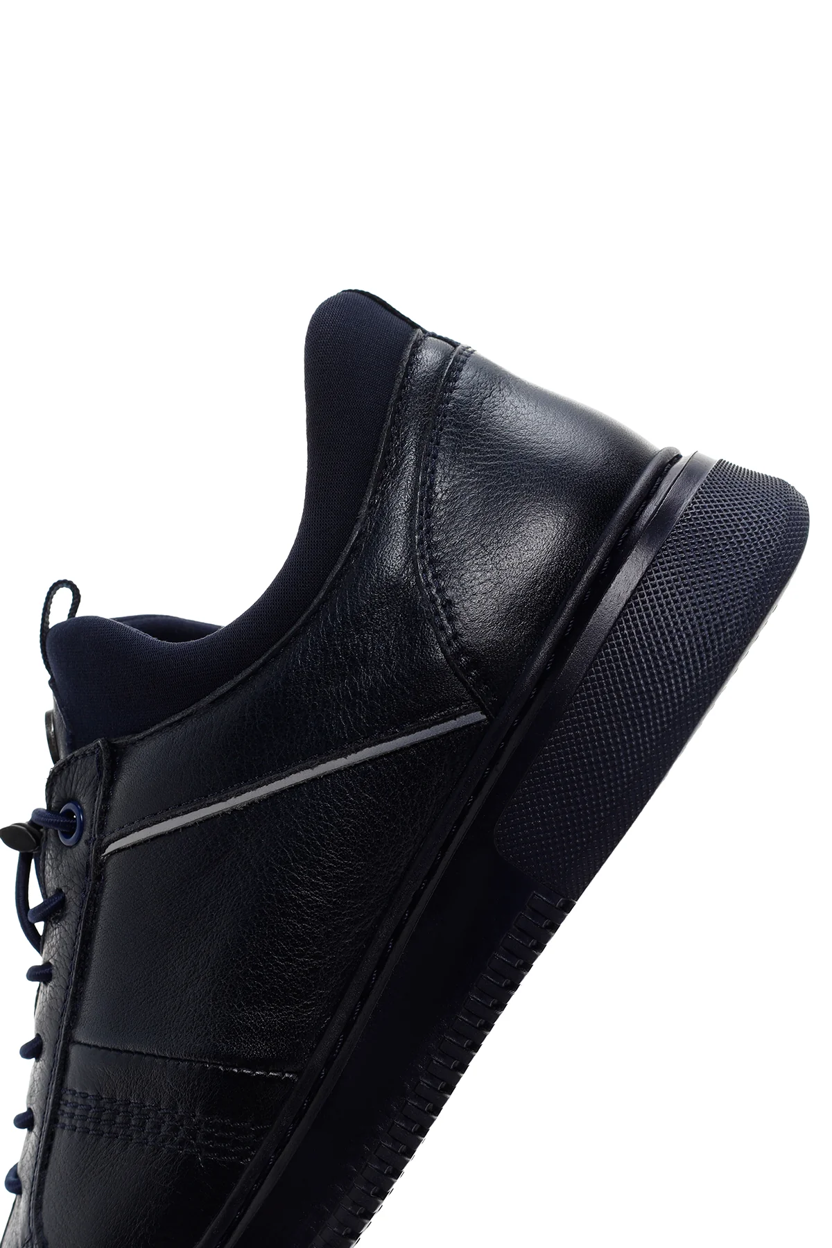 Erkek Lacivert Bağcıklı Deri Sneaker - Image 7
