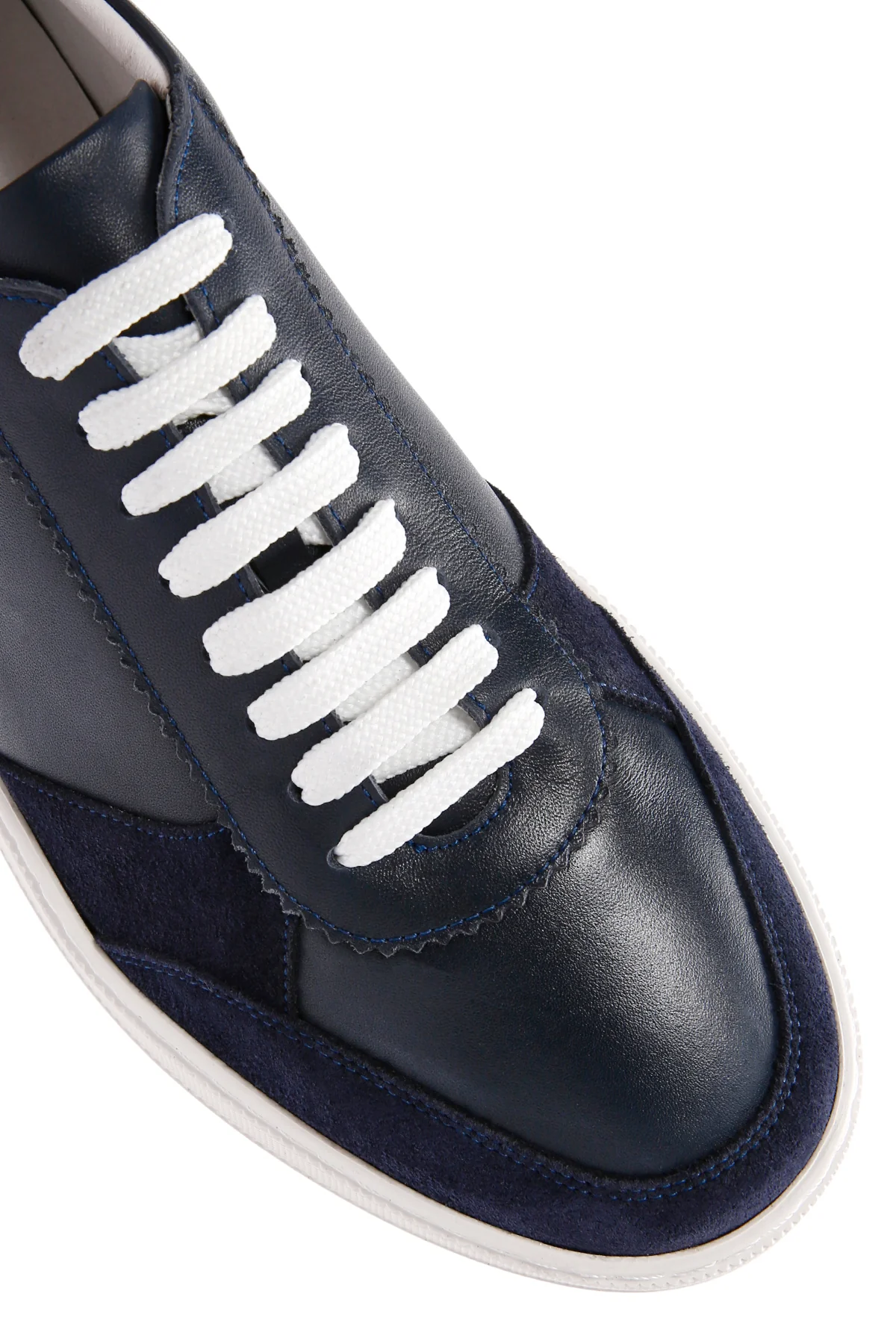 Erkek Lacivert Bağcıklı Deri Sneaker - Image 10
