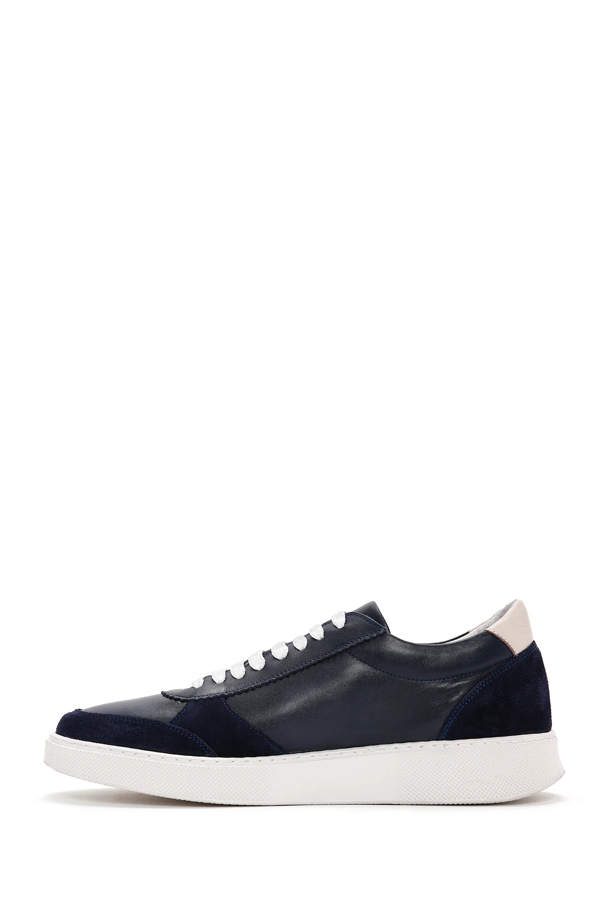 Erkek Lacivert Bağcıklı Deri Sneaker - Image 2