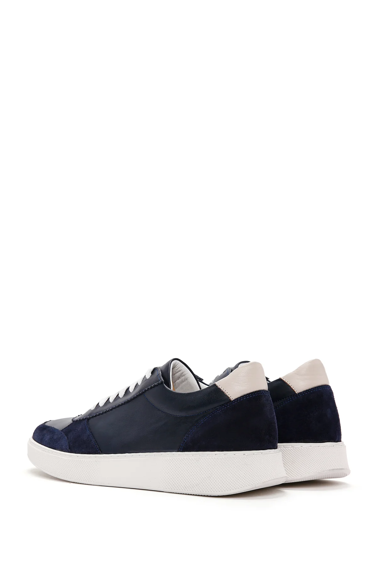 Erkek Lacivert Bağcıklı Deri Sneaker - Image 6