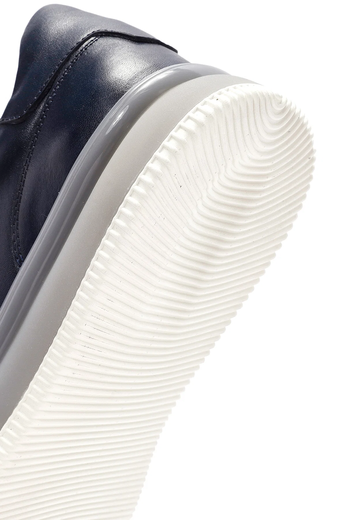 Erkek Lacivert Bağcıklı Deri Sneaker - Image 8