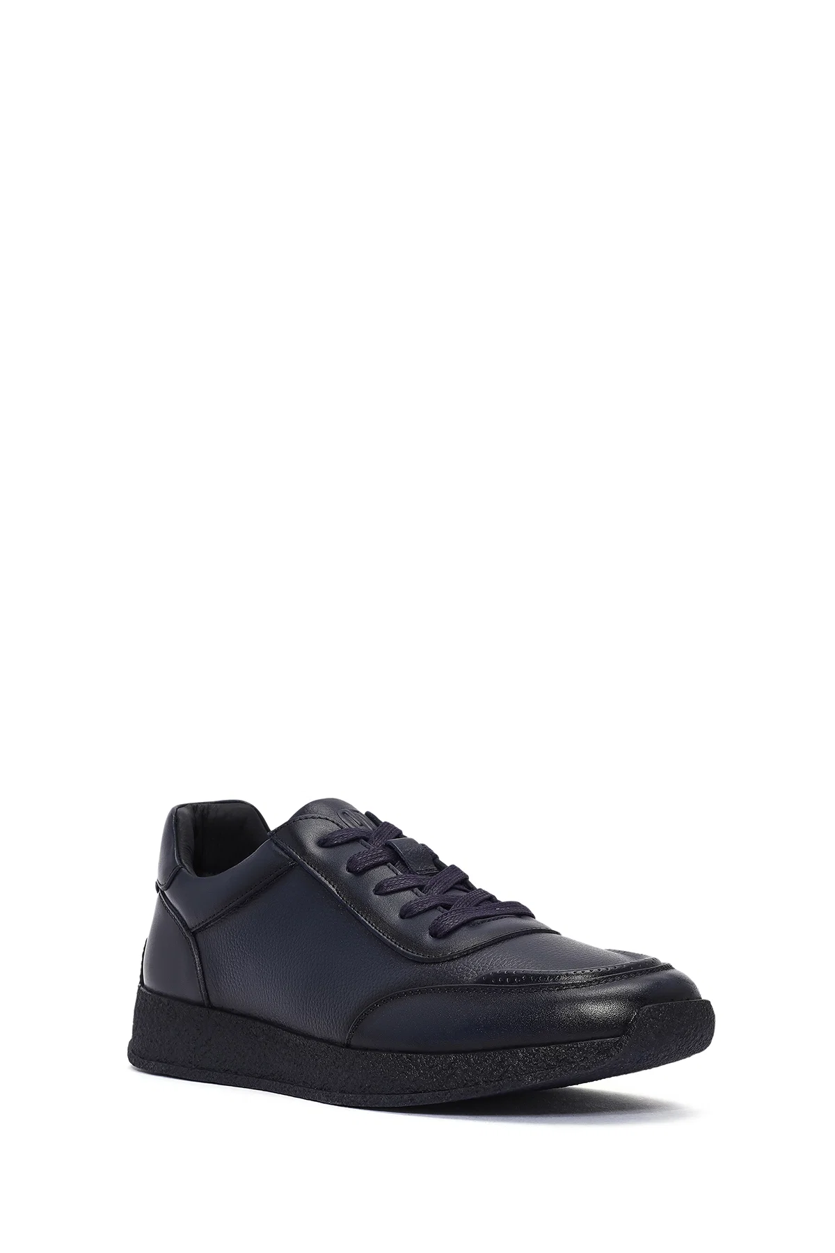 Erkek Lacivert Bağcıklı Deri Sneaker - Image 6