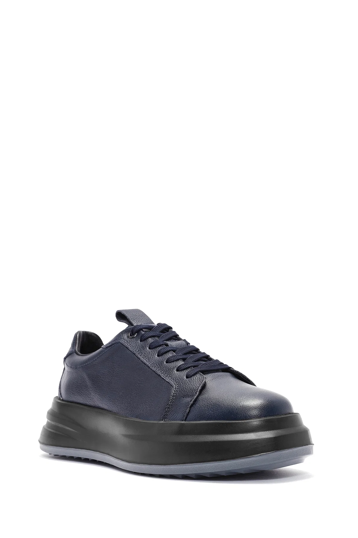 Erkek Lacivert Bağcıklı Deri Sneaker - Image 6