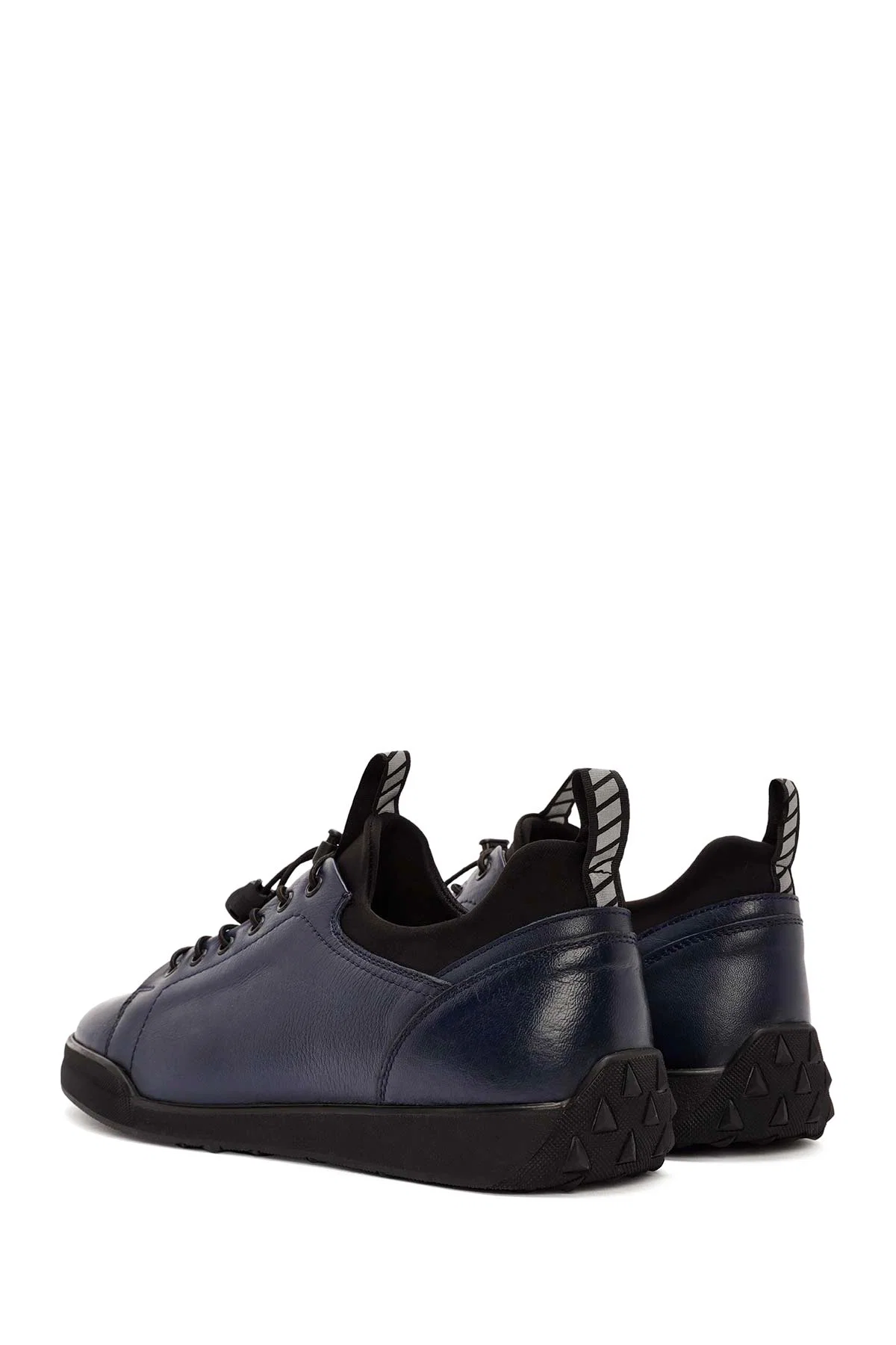 Erkek Lacivert Bağcıklı Deri Sneaker - Image 5