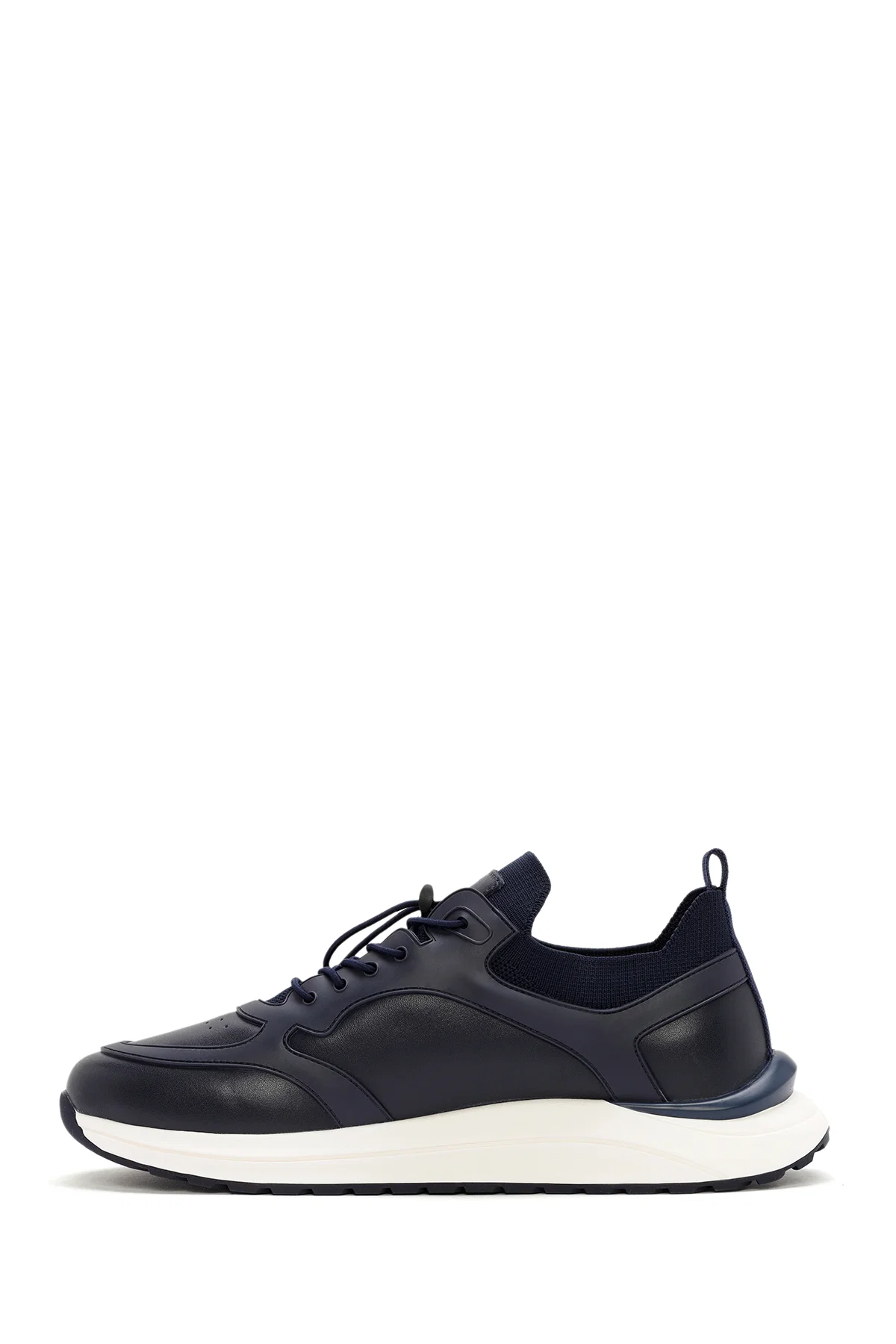 Erkek Lacivert Bağcıklı Deri Sneaker - Image 2