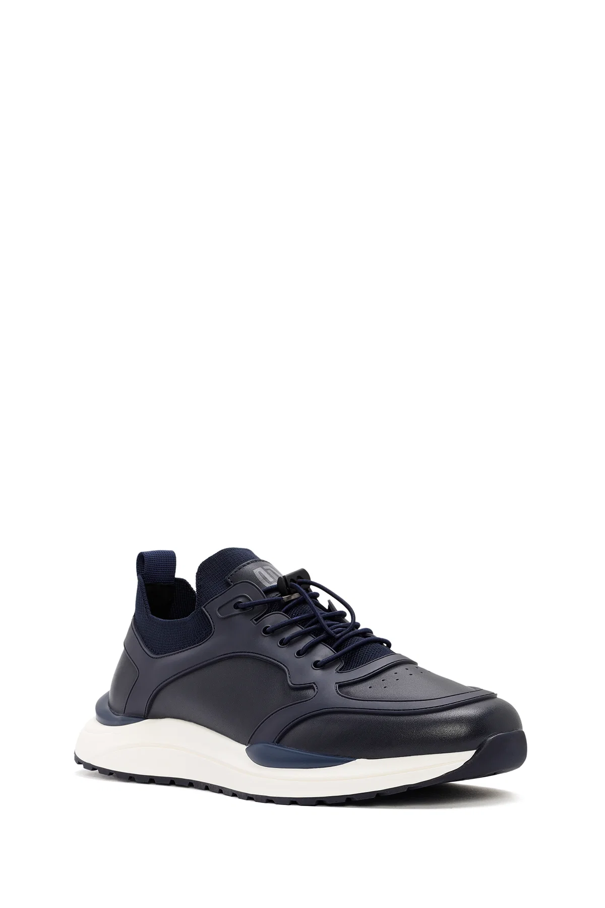 Erkek Lacivert Bağcıklı Deri Sneaker - Image 6