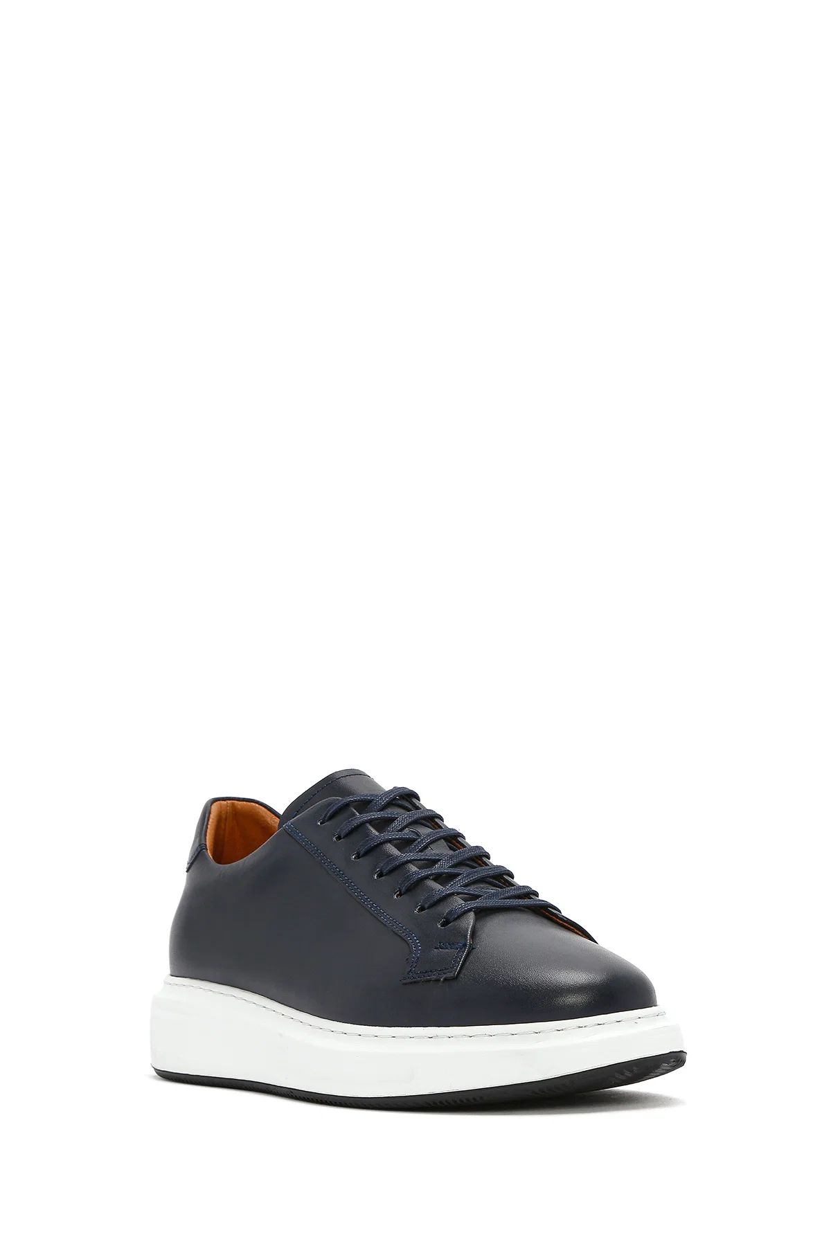 Erkek Lacivert Bağcıklı Deri Sneaker - Image 6