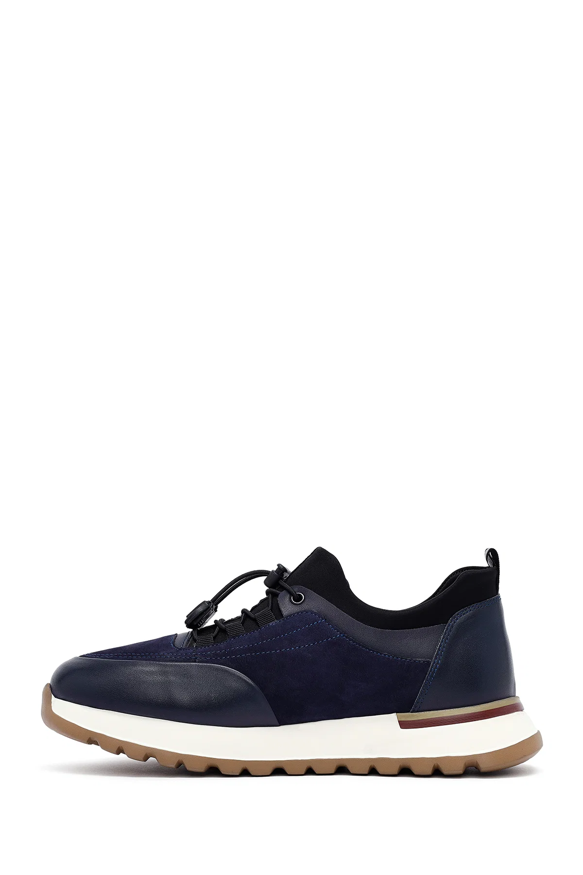 Erkek Lacivert Bağcıklı Deri Sneaker - Image 2
