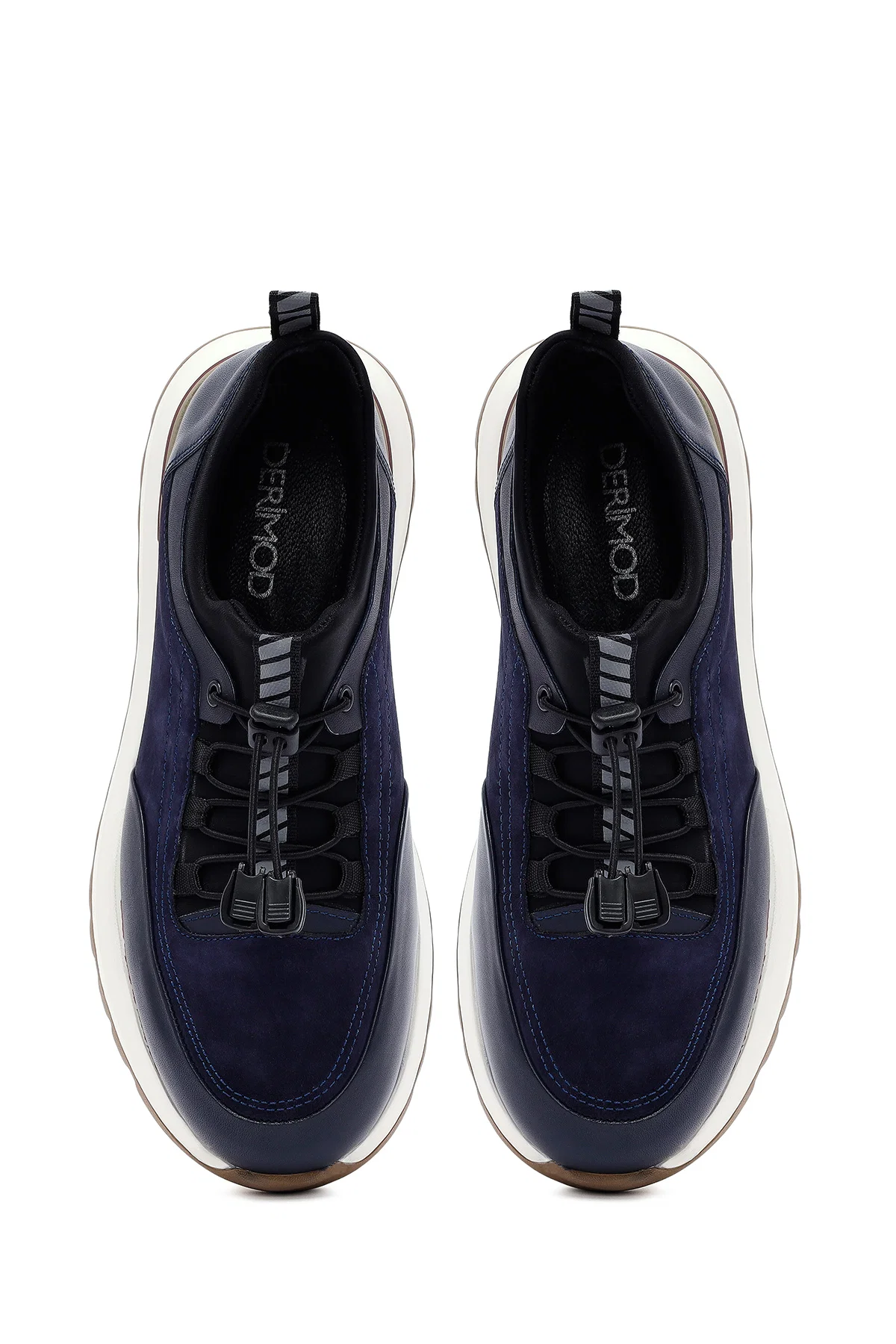 Erkek Lacivert Bağcıklı Deri Sneaker - Image 7