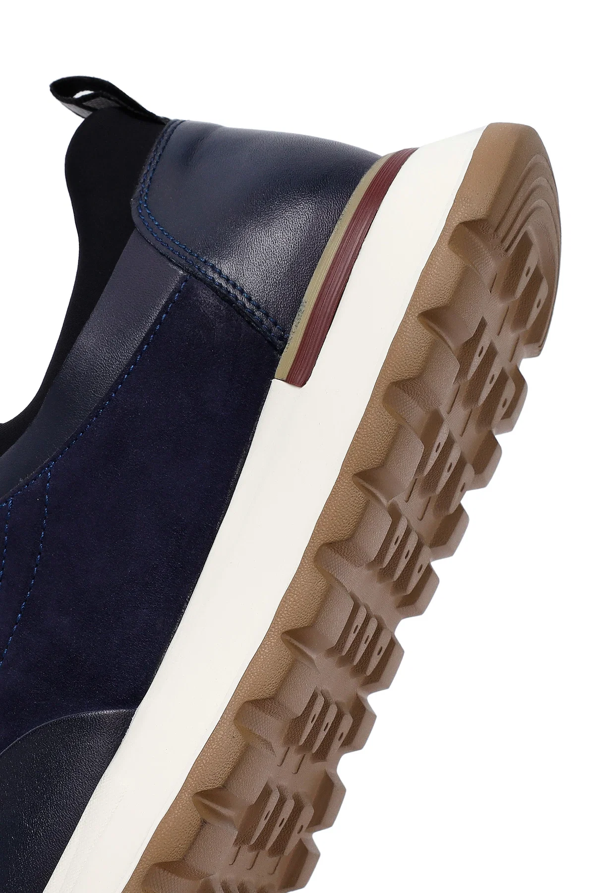 Erkek Lacivert Bağcıklı Deri Sneaker - Image 8