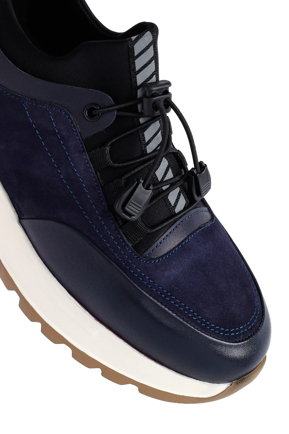 Erkek Lacivert Bağcıklı Deri Sneaker - Image 9