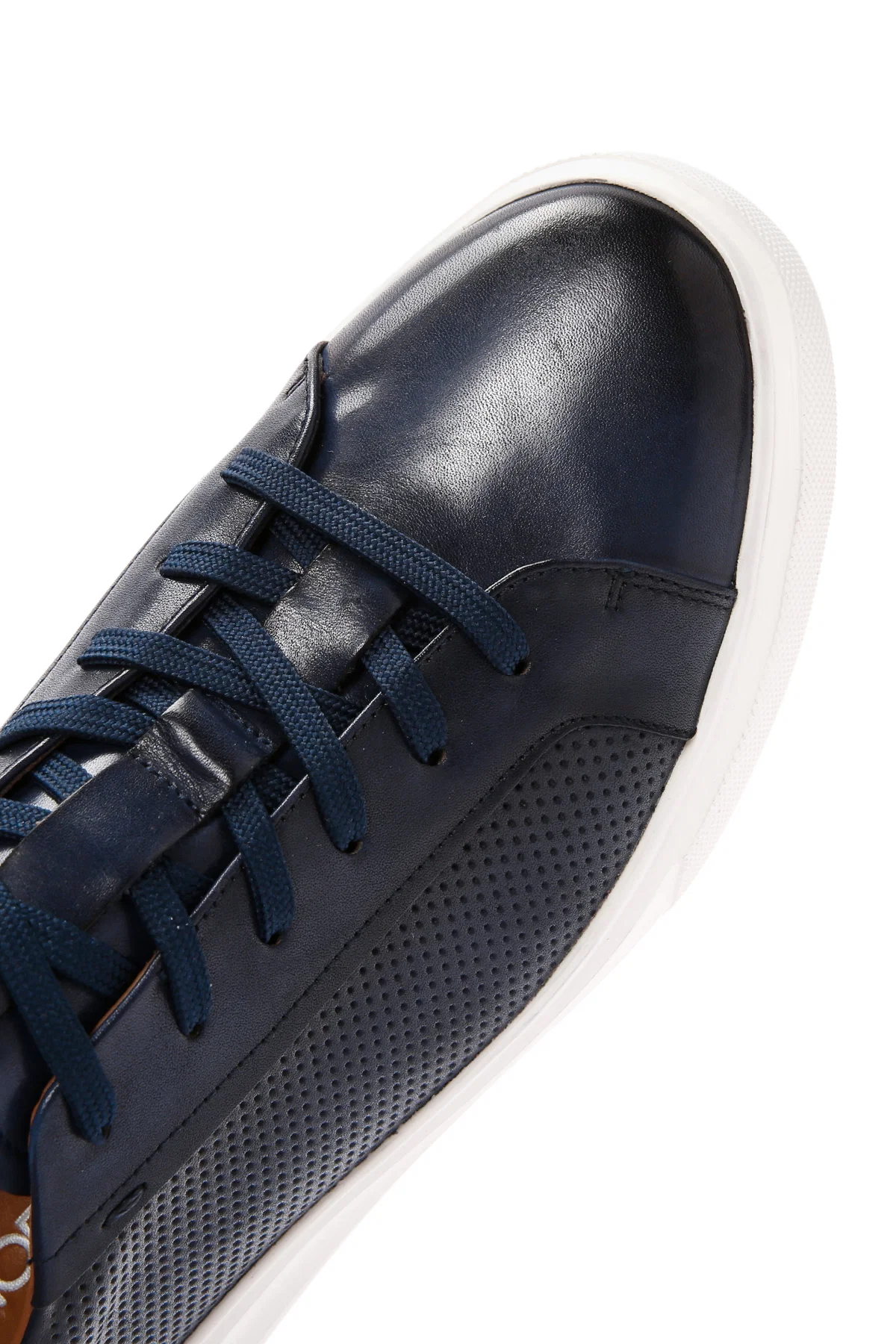 Erkek Lacivert Bağcıklı Deri Sneaker - Image 10