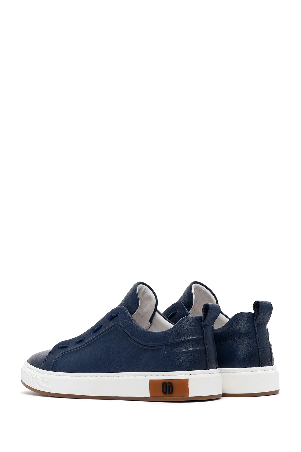 Erkek Lacivert Bağcıklı Deri Sneaker - Image 5