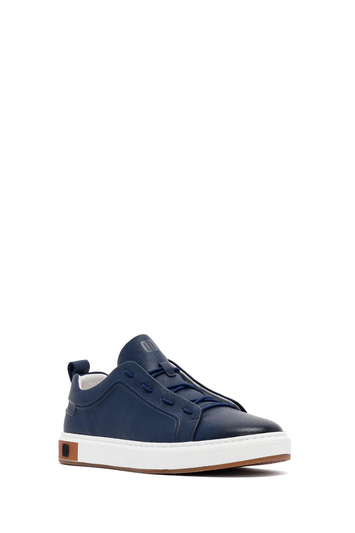 Erkek Lacivert Bağcıklı Deri Sneaker - Image 6