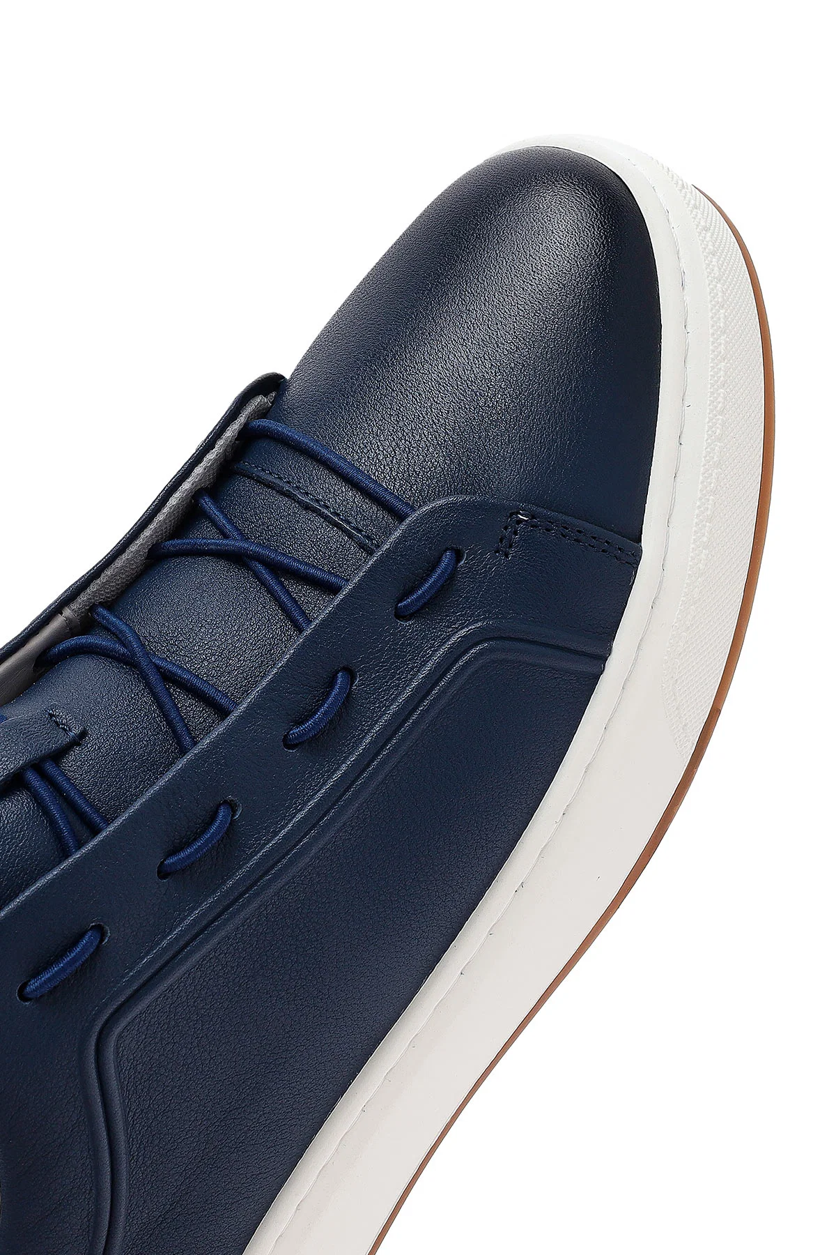 Erkek Lacivert Bağcıklı Deri Sneaker - Image 9