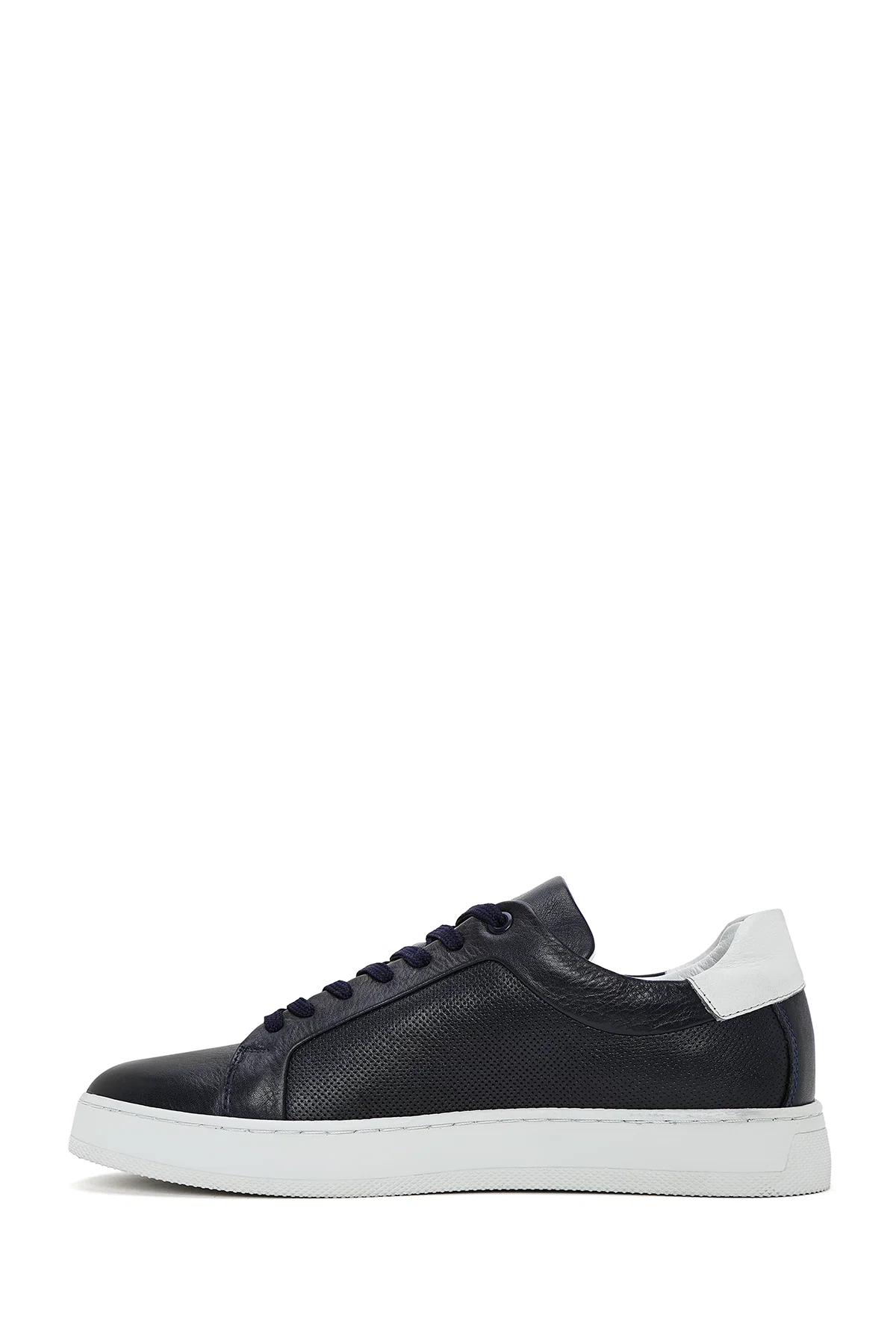Erkek Lacivert Bağcıklı Deri Sneaker - Image 2
