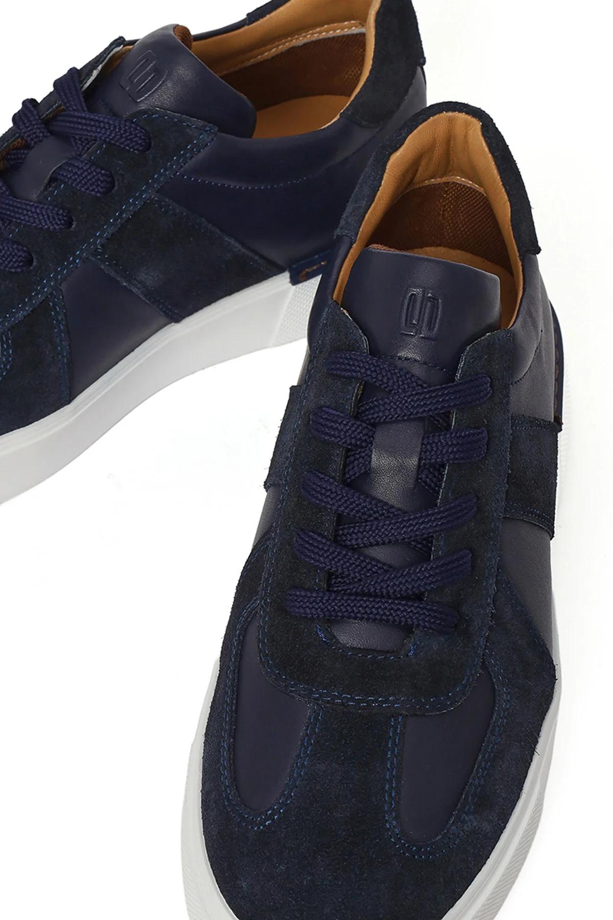 Erkek Lacivert Bağcıklı Deri Sneaker - Image 10