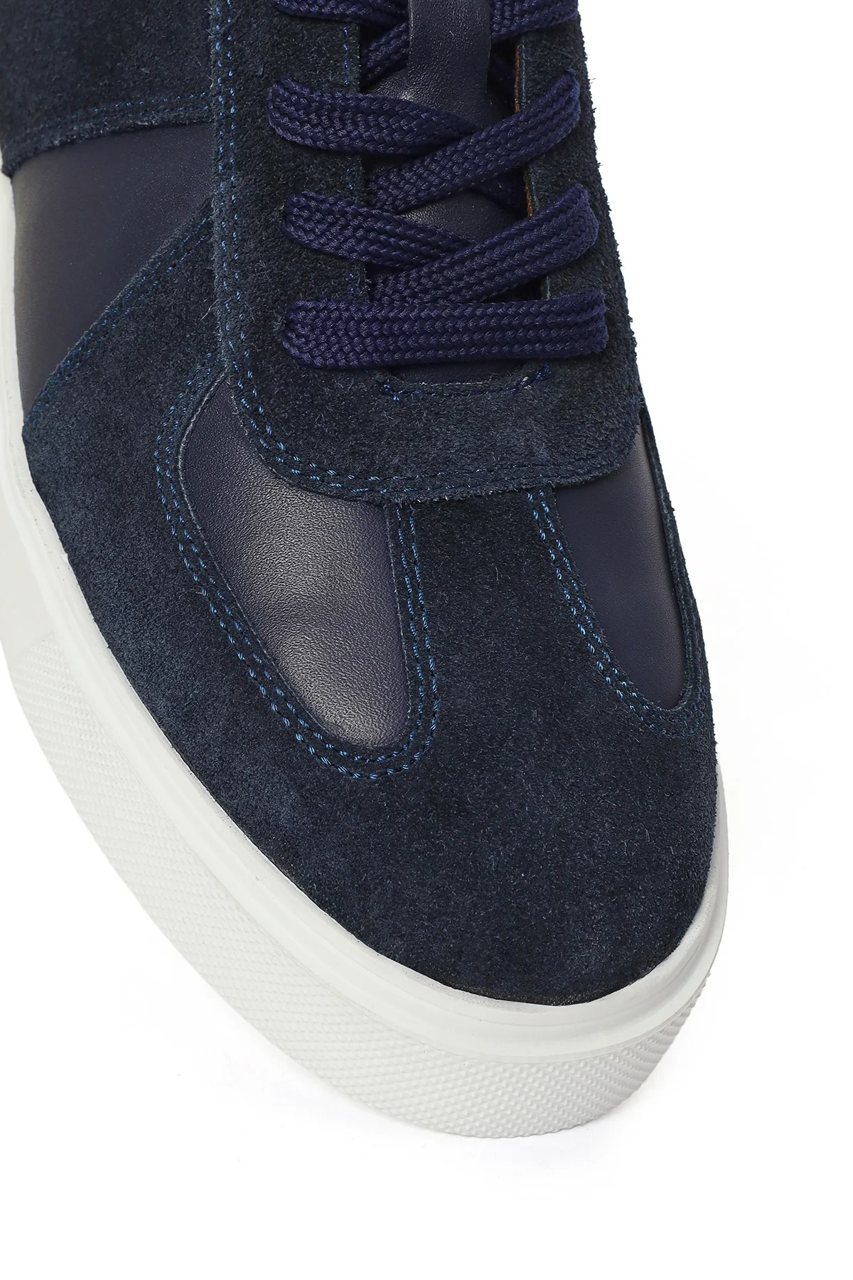 Erkek Lacivert Bağcıklı Deri Sneaker - Image 9