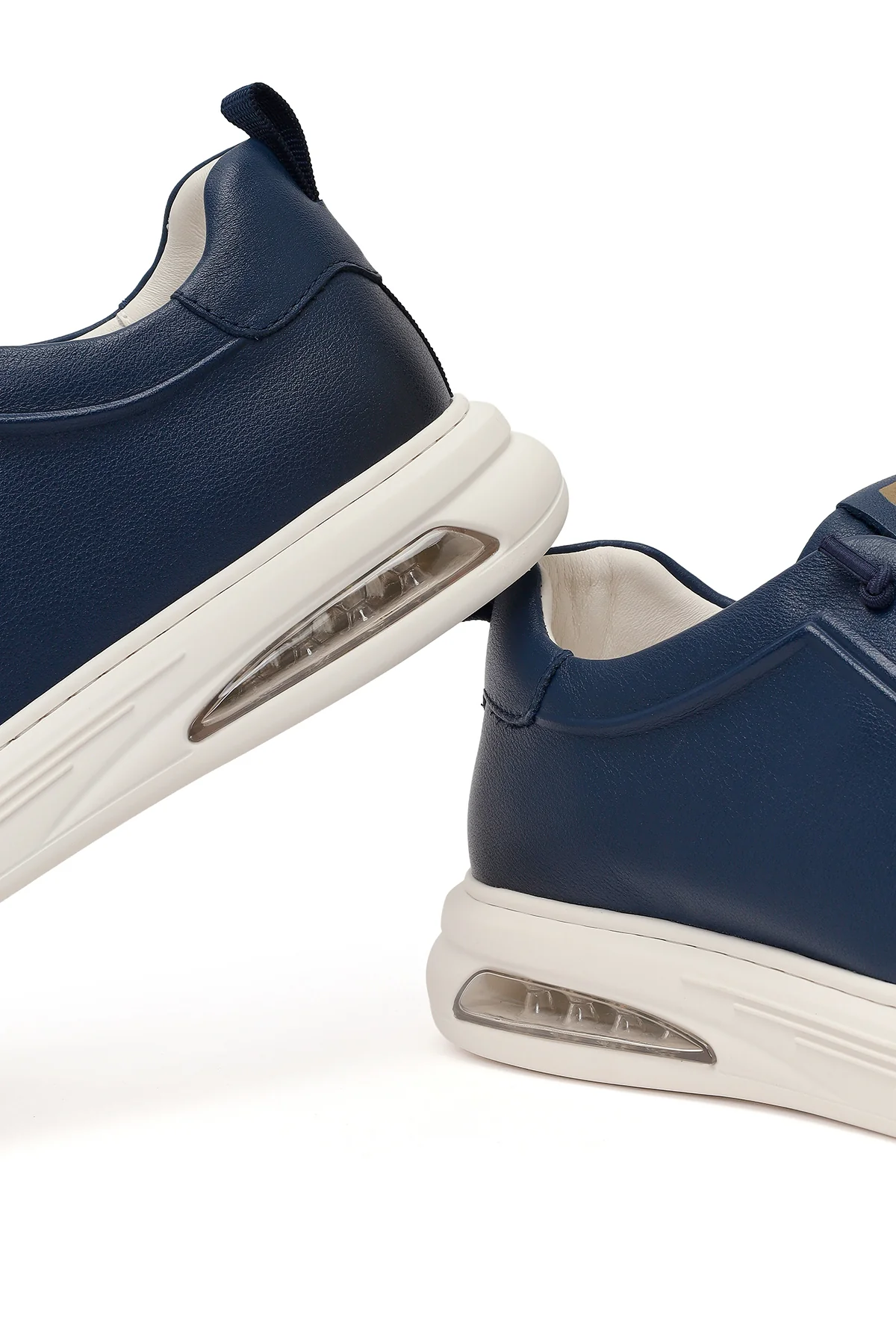 Erkek Lacivert Bağcıklı Deri Sneaker - Image 10