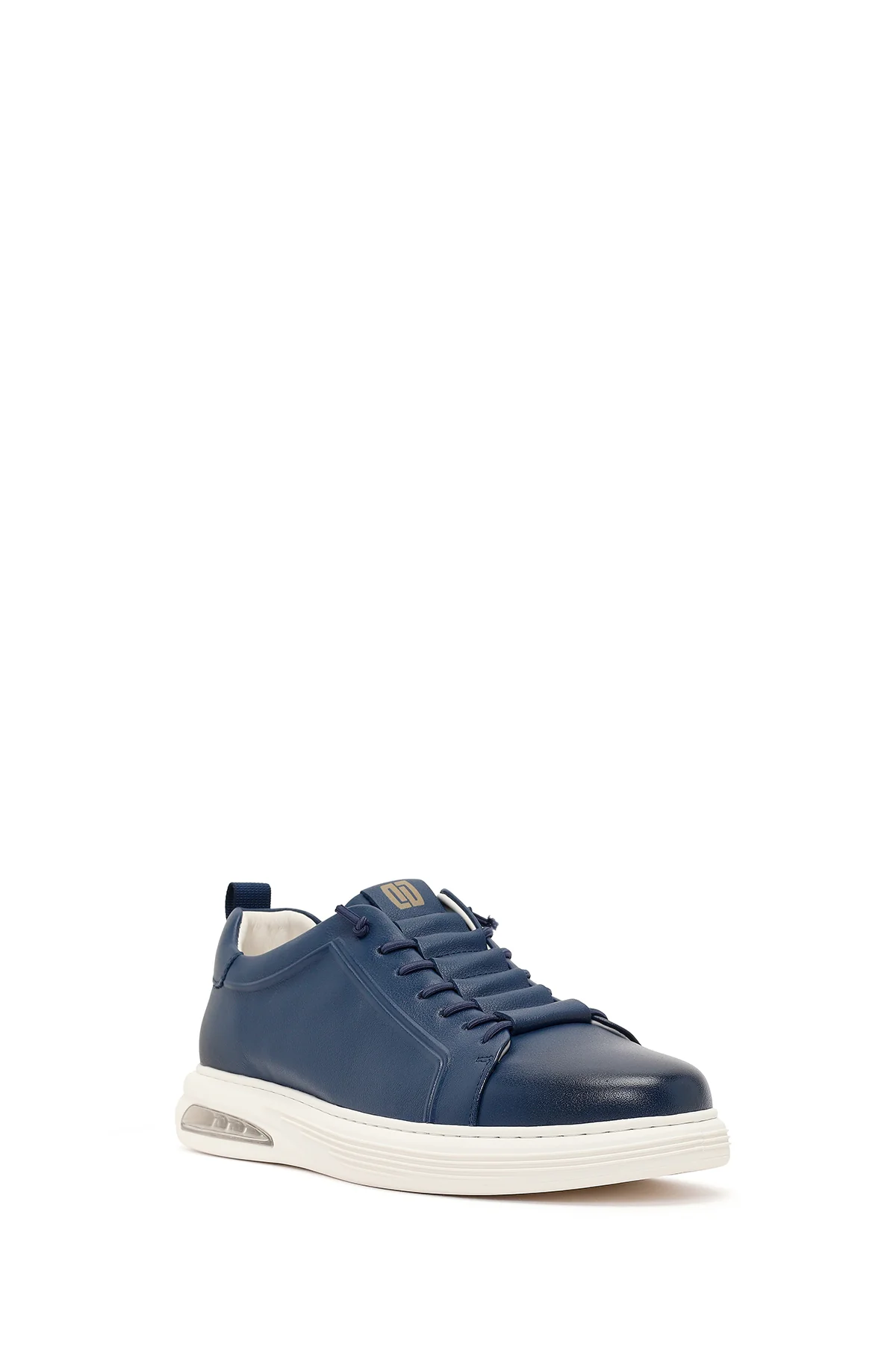Erkek Lacivert Bağcıklı Deri Sneaker - Image 7