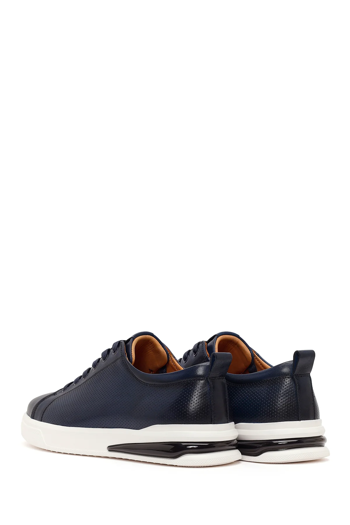 Erkek Lacivert Bağcıklı Deri Sneaker - Image 6