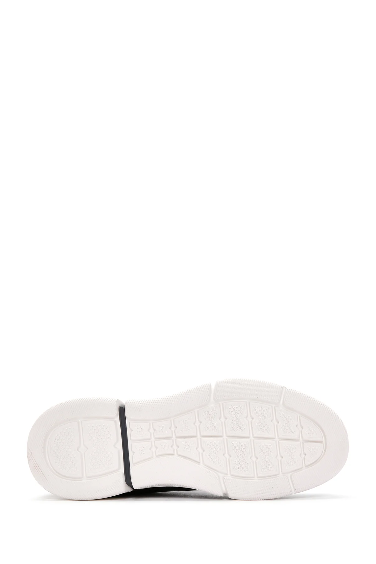 Erkek Lacivert Bağcıklı Kalın Tabanlı Deri Sneaker - Image 4