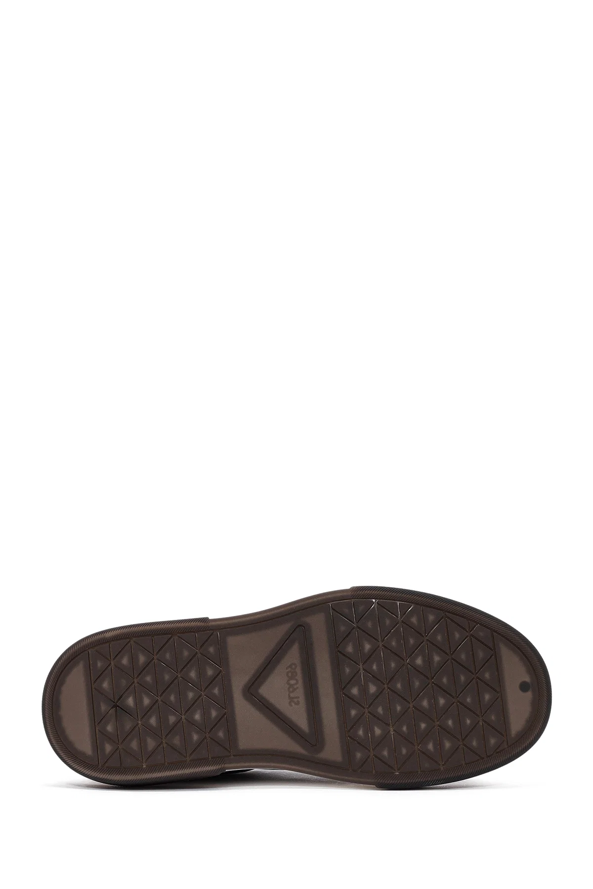 Erkek Lacivert Bağcıklı Kalın Tabanlı Deri Sneaker - Image 4