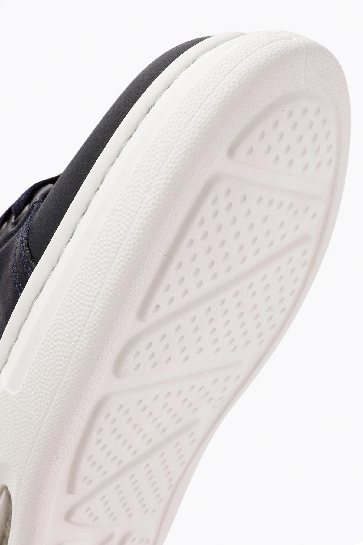 Erkek Lacivert Bağcıklı Kalın Tabanlı Deri Sneaker - Image 10