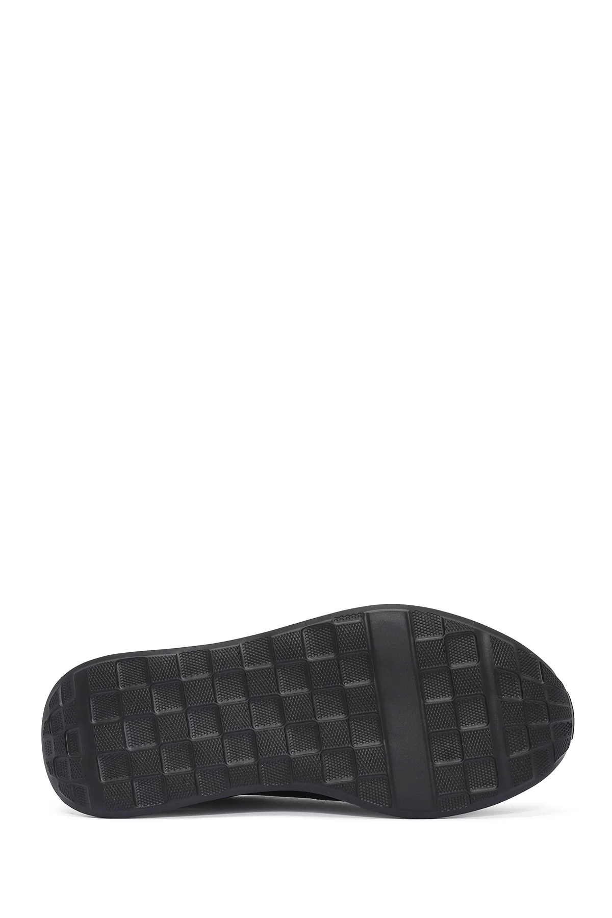Erkek Lacivert Bağcıklı Kalın Tabanlı Deri Sneaker - Image 4