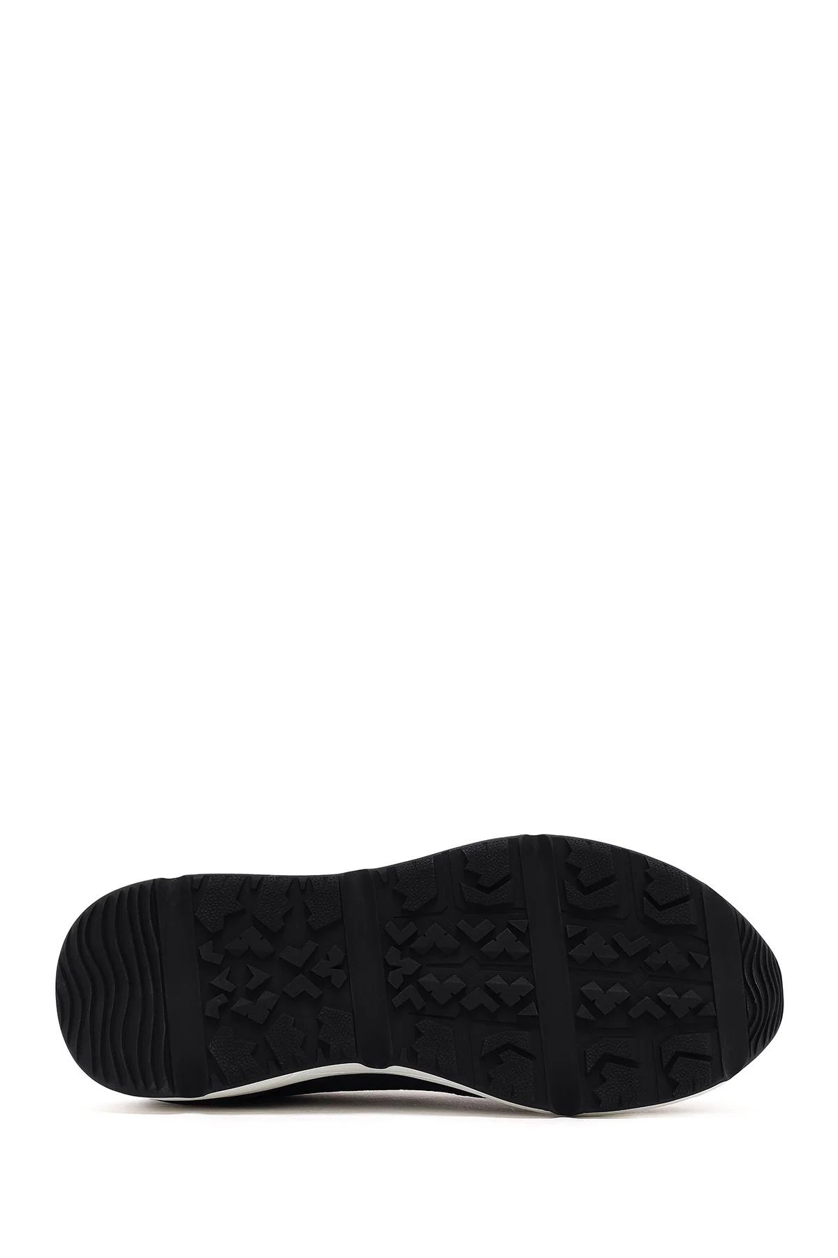 Erkek Lacivert Bağcıklı Kalın Tabanlı Deri Sneaker - Image 4