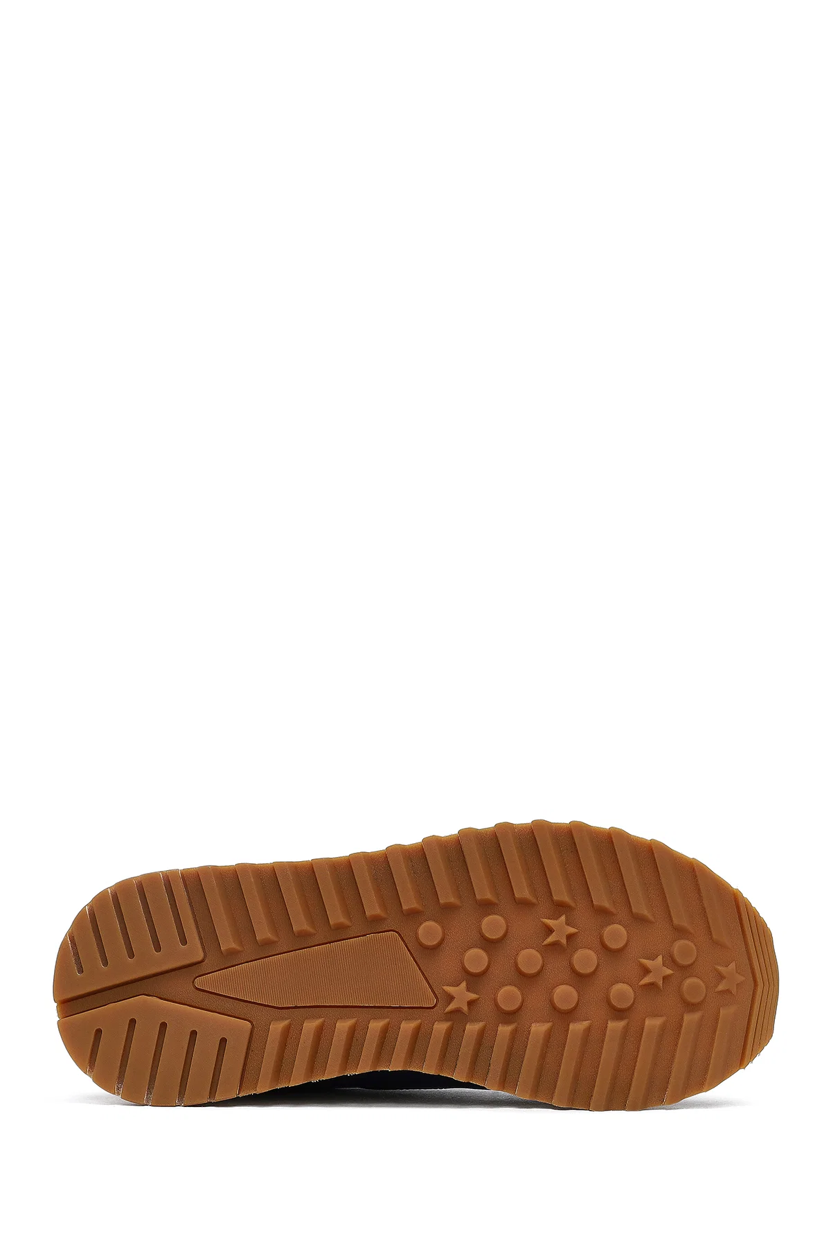 Erkek Lacivert Bağcıklı Kalın Tabanlı Deri Sneaker - Image 4