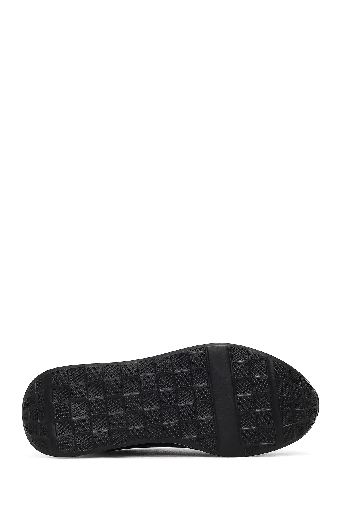 Erkek Lacivert Bağcıklı Kalın Tabanlı Deri Sneaker - Image 4