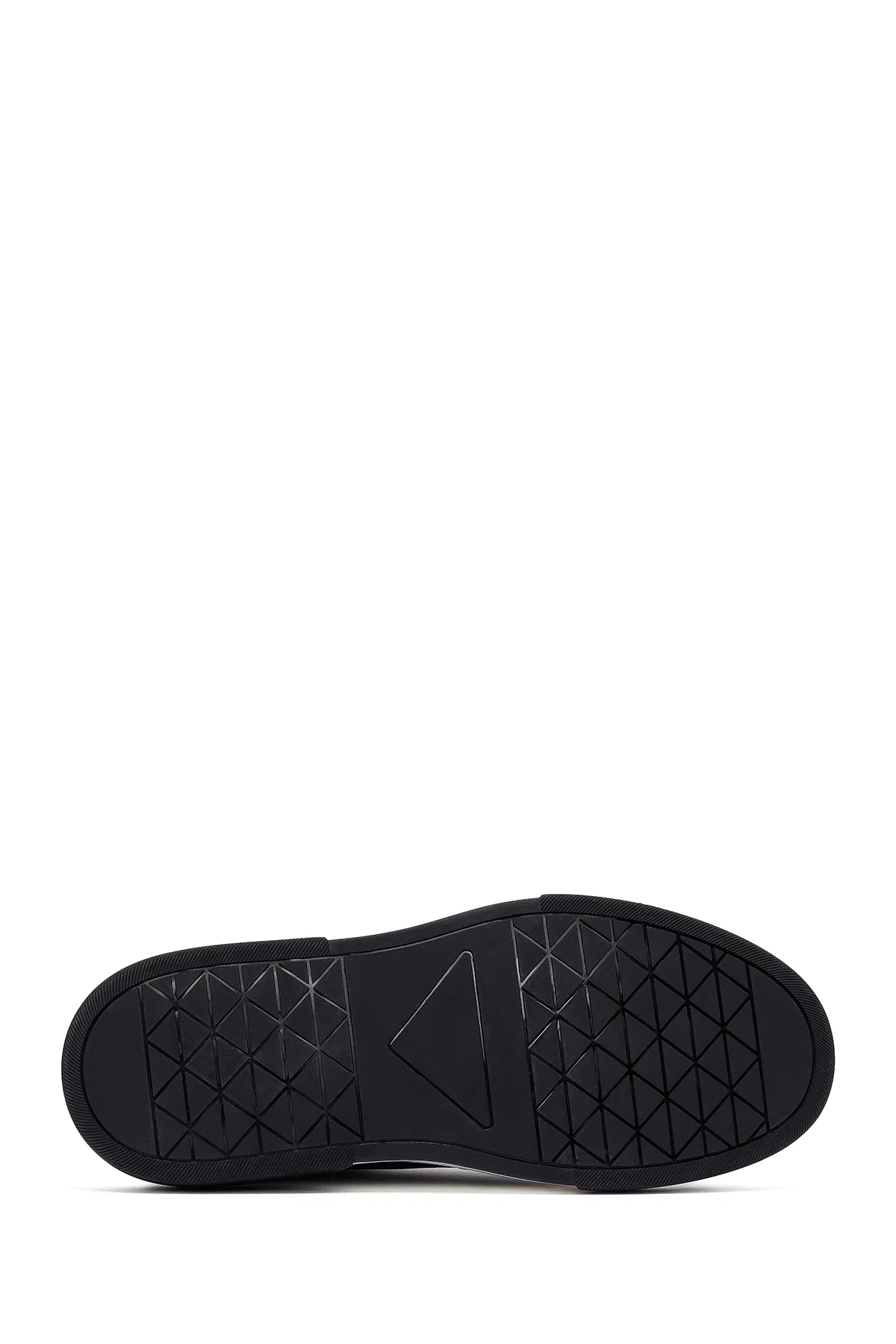 Erkek Lacivert Bağcıklı Kalın Tabanlı Deri Sneaker - Image 4
