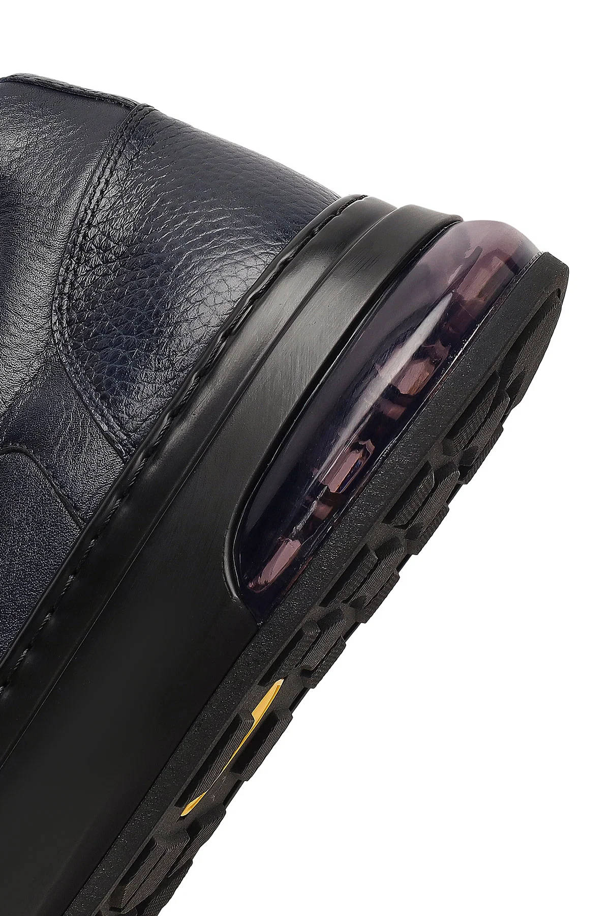 Erkek Lacivert Bağcıklı Kalın Tabanlı Deri Sneaker - Image 8