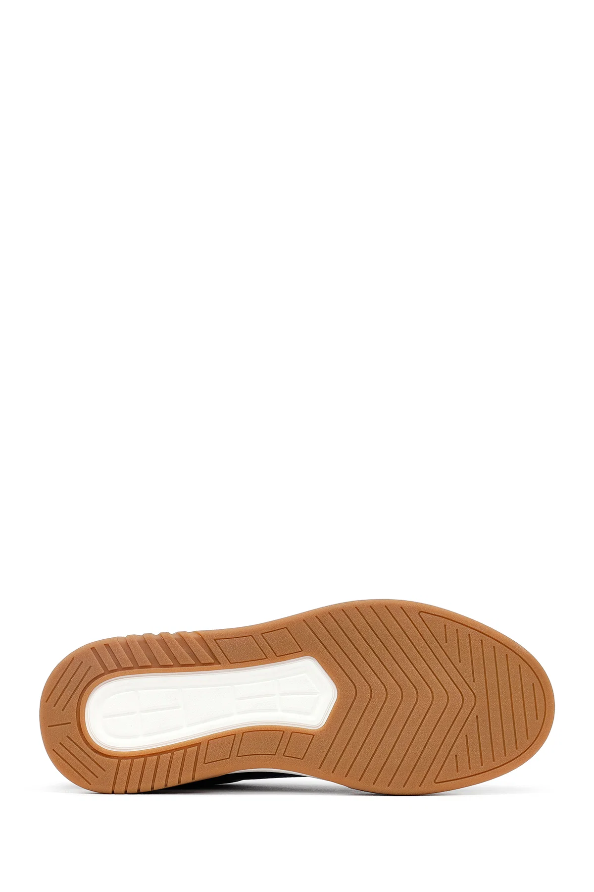 Erkek Lacivert Bağcıklı Kalın Tabanlı Deri Sneaker - Image 4