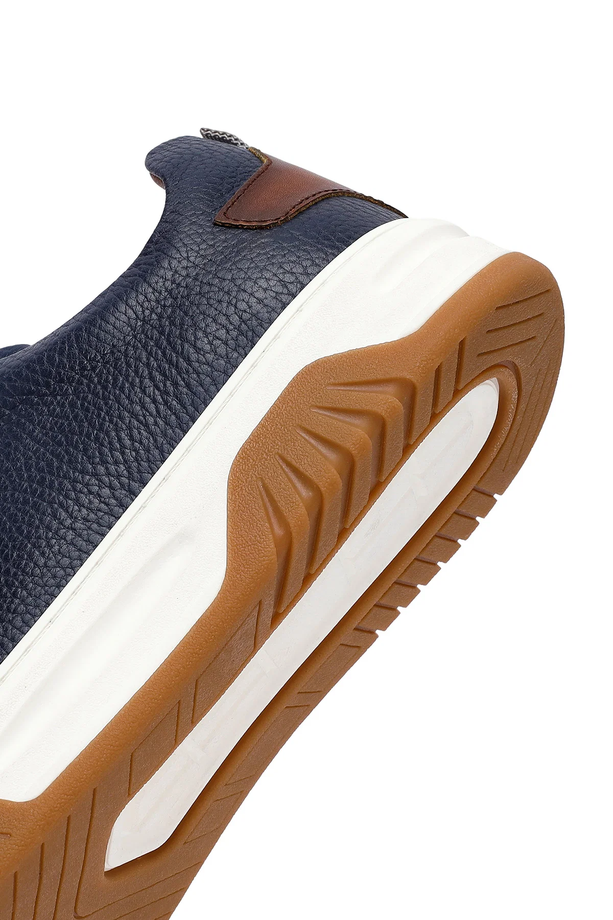Erkek Lacivert Bağcıklı Kalın Tabanlı Deri Sneaker - Image 8