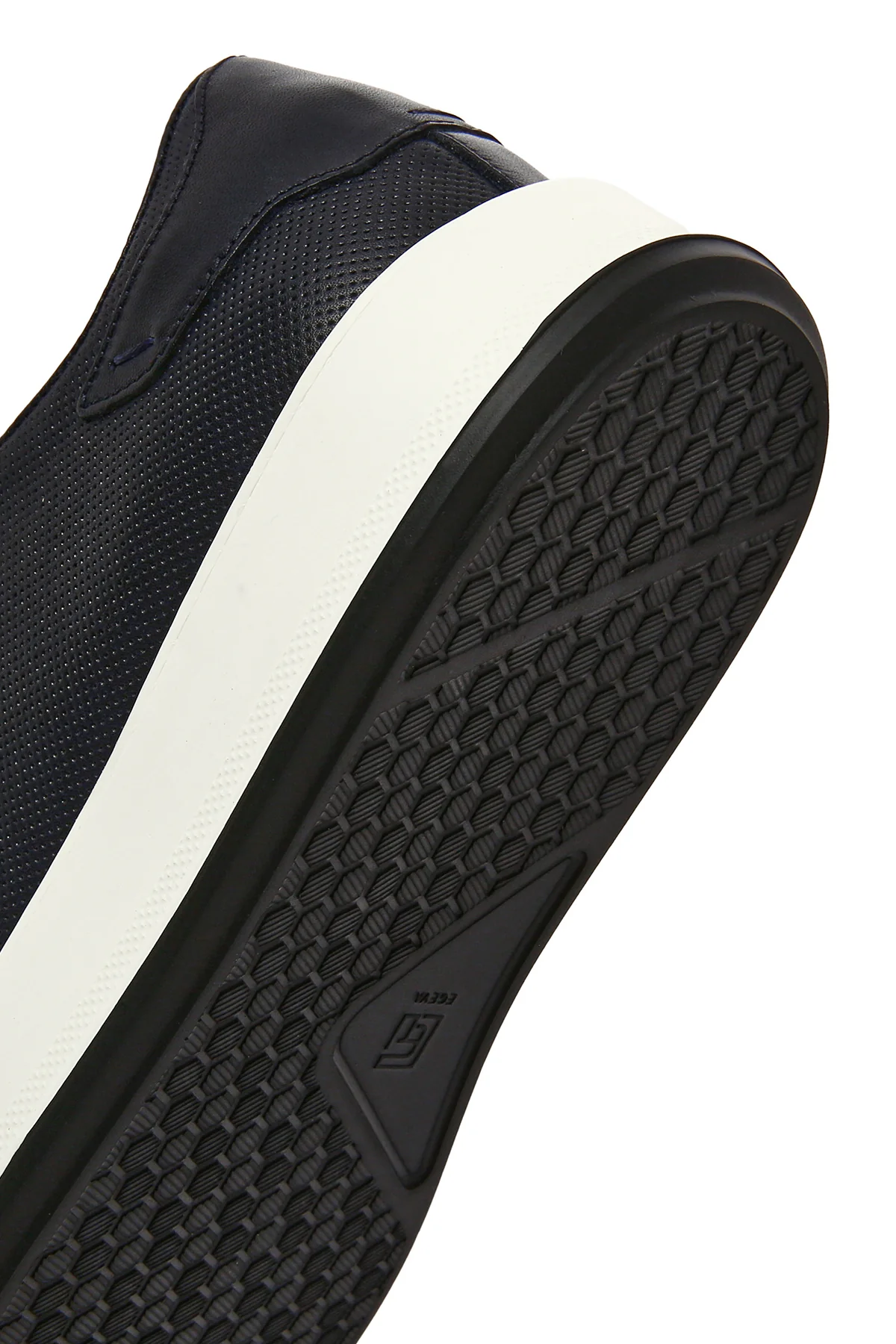 Erkek Lacivert Bağcıklı Kalın Tabanlı Deri Sneaker - Image 8