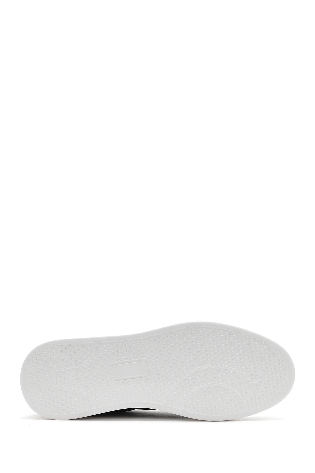 Erkek Lacivert Bağcıklı Kalın Tabanlı Deri Sneaker - Image 5